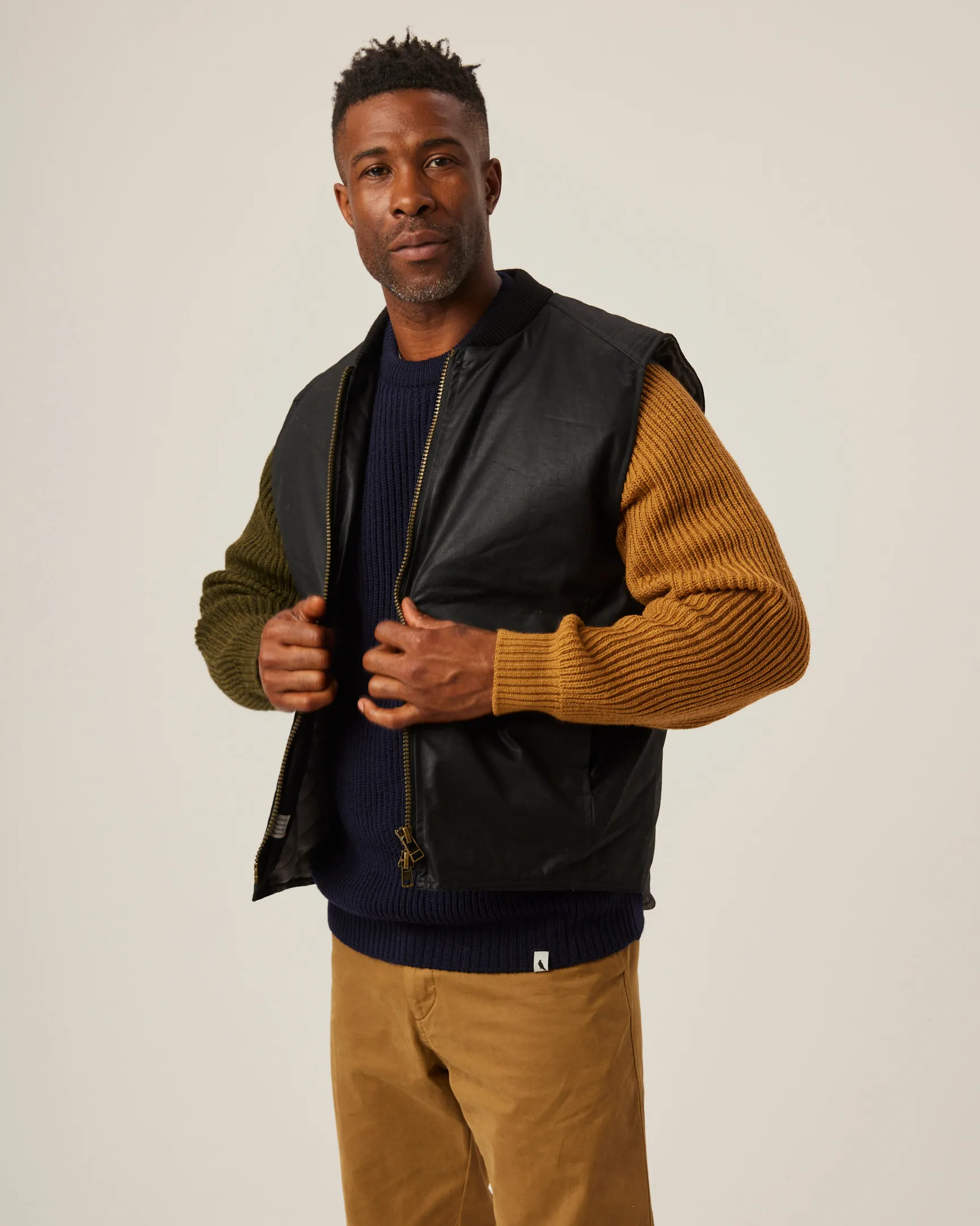 Biker Waxed Gilet sold by Peregrine