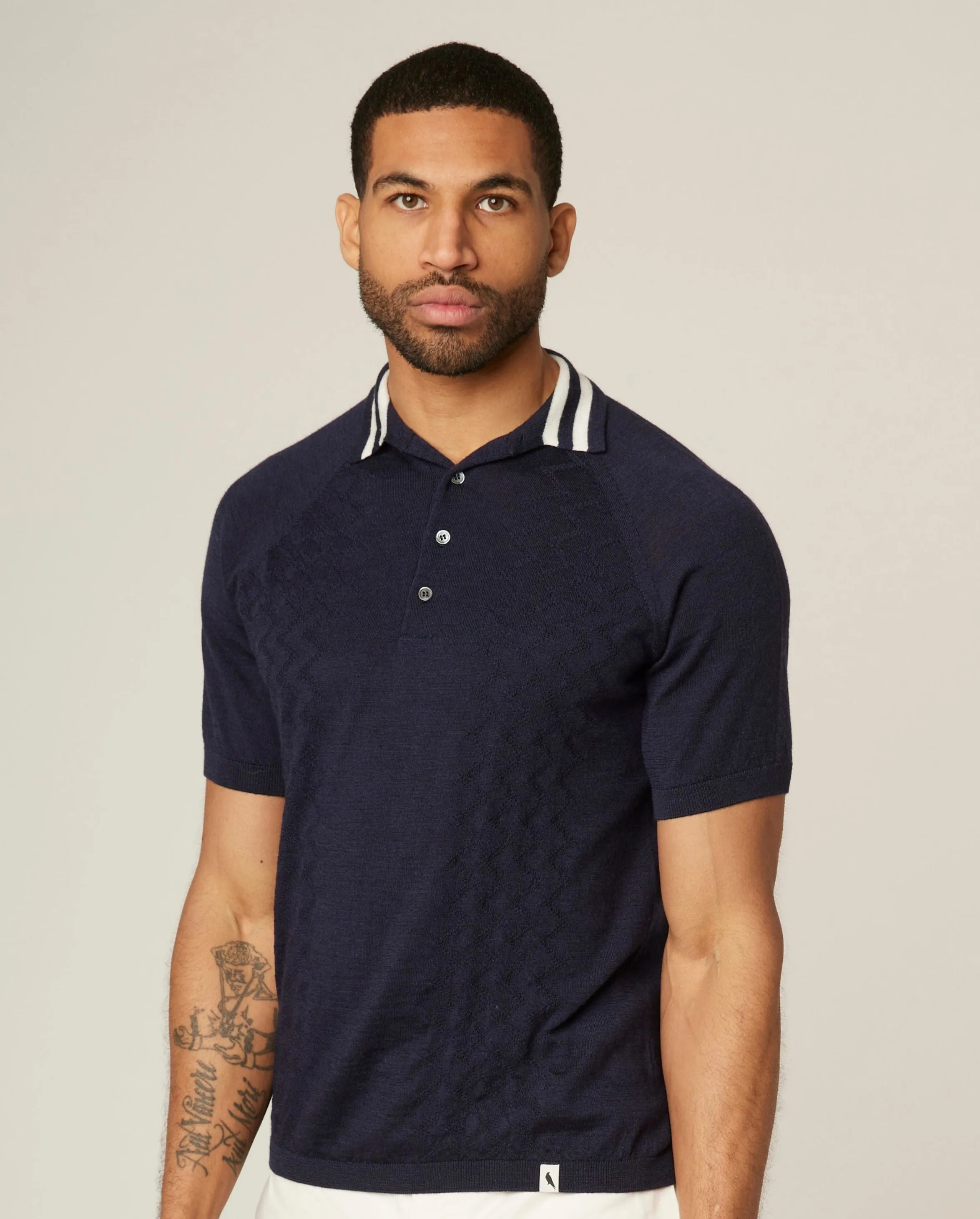 Textured Wool Polo Shirt sold by Peregrine product image thumbnail 4