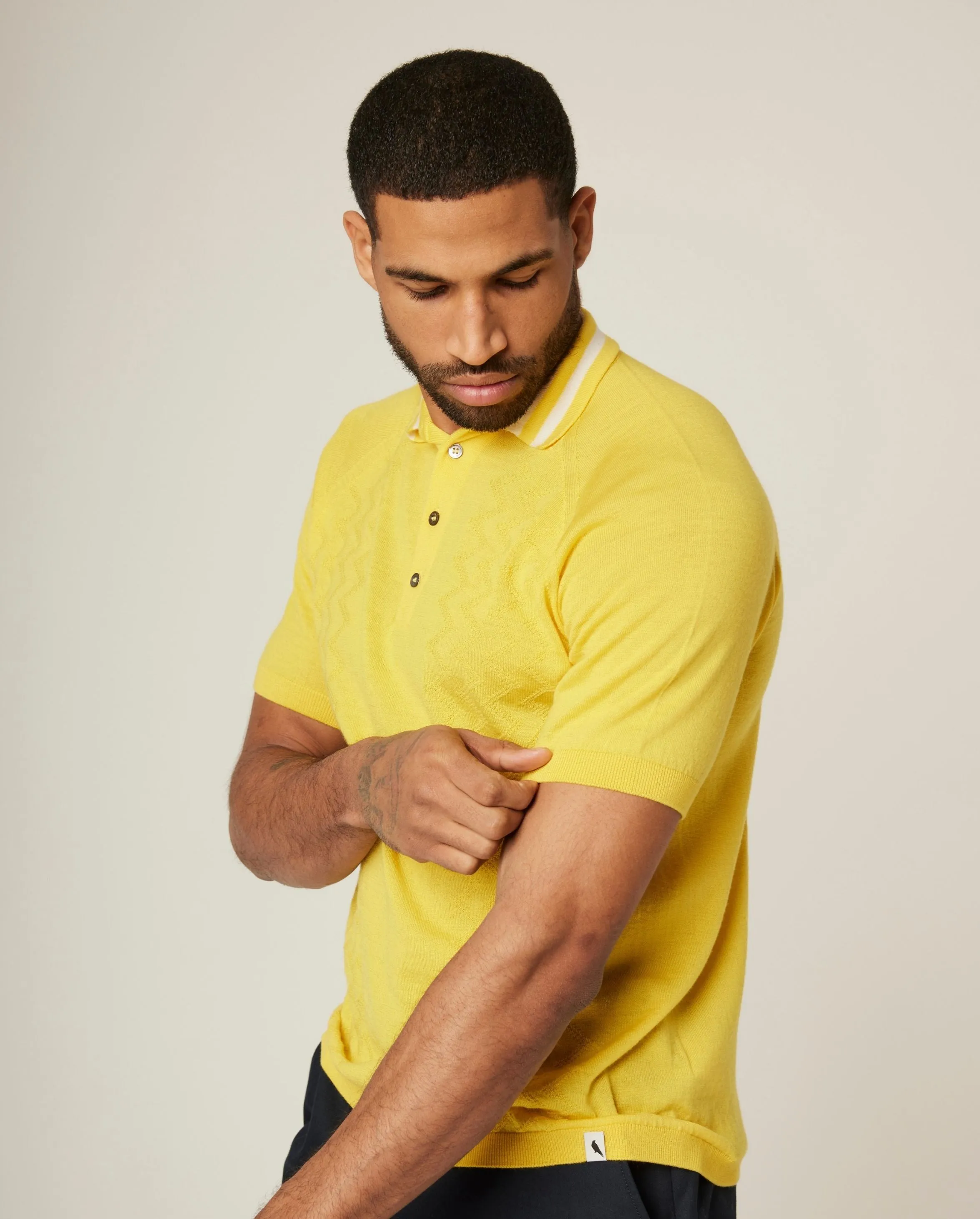 Textured Wool Polo Shirt sold by Peregrine product image thumbnail 2