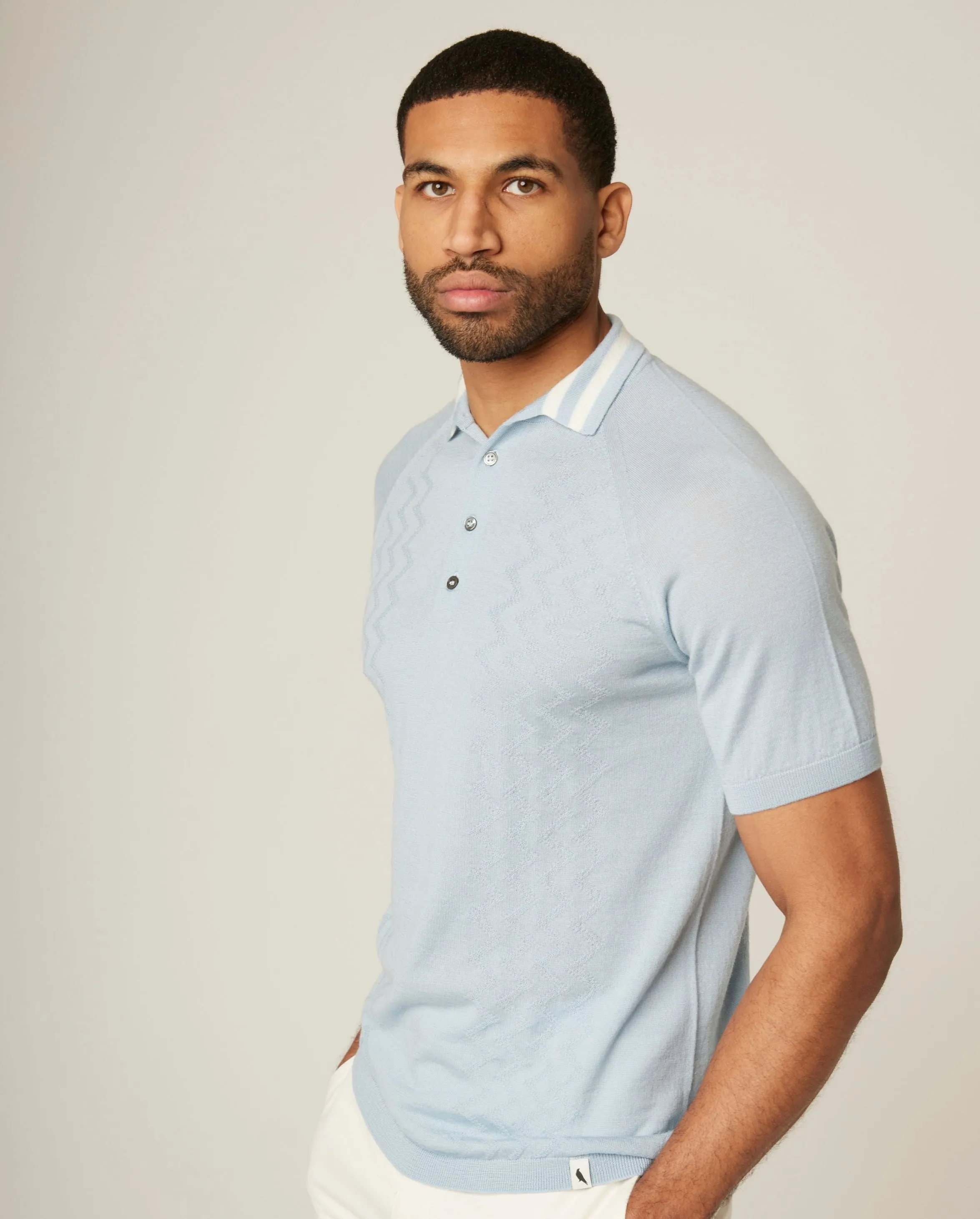 Textured Wool Polo Shirt sold by Peregrine product image thumbnail 3