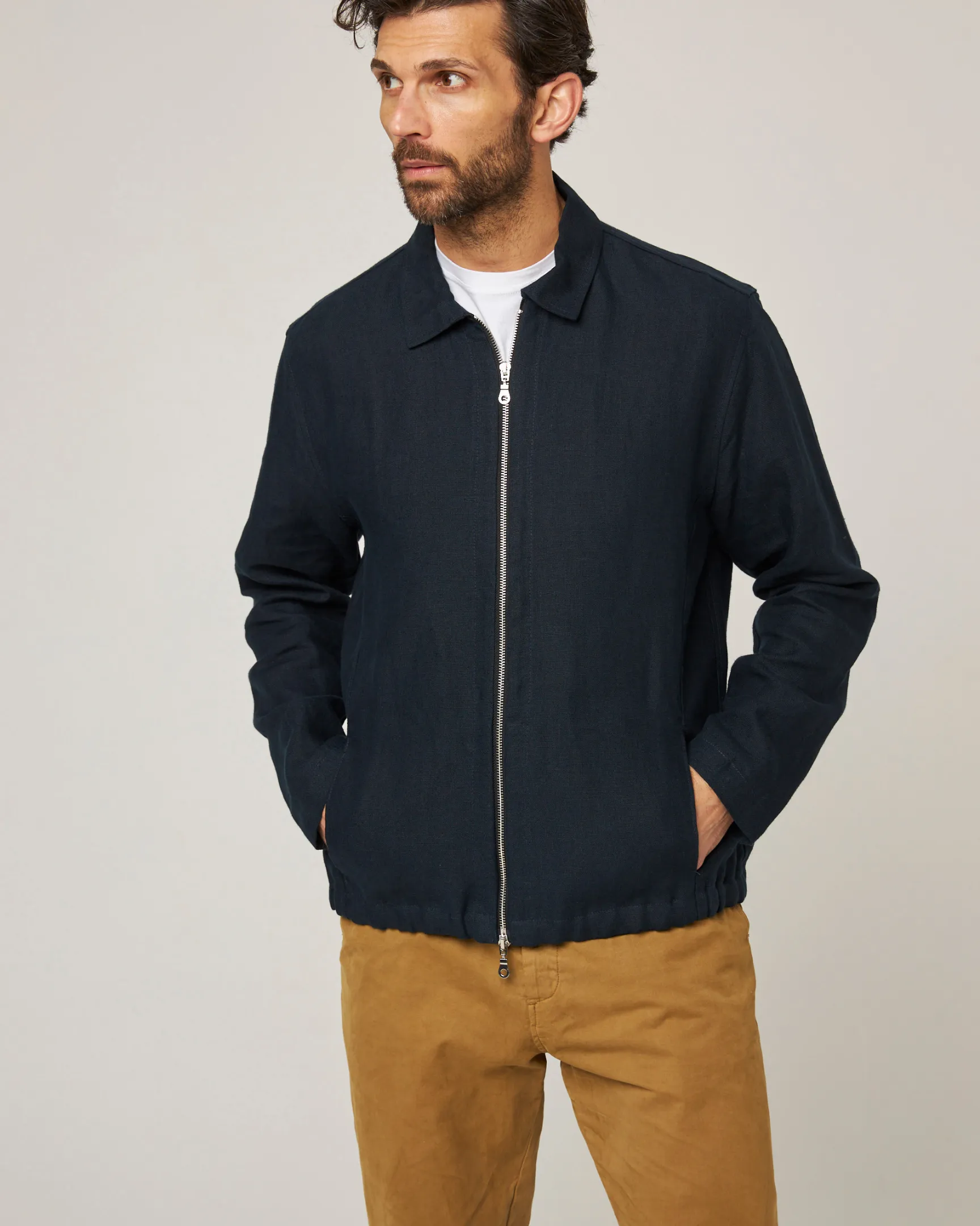 Heybrook Linen Bomber Jacket sold by Peregrine product image thumbnail 2
