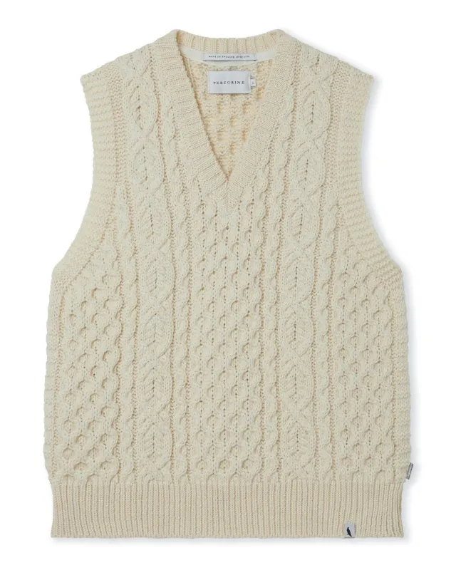 Hudson Aran Vest sold by Peregrine