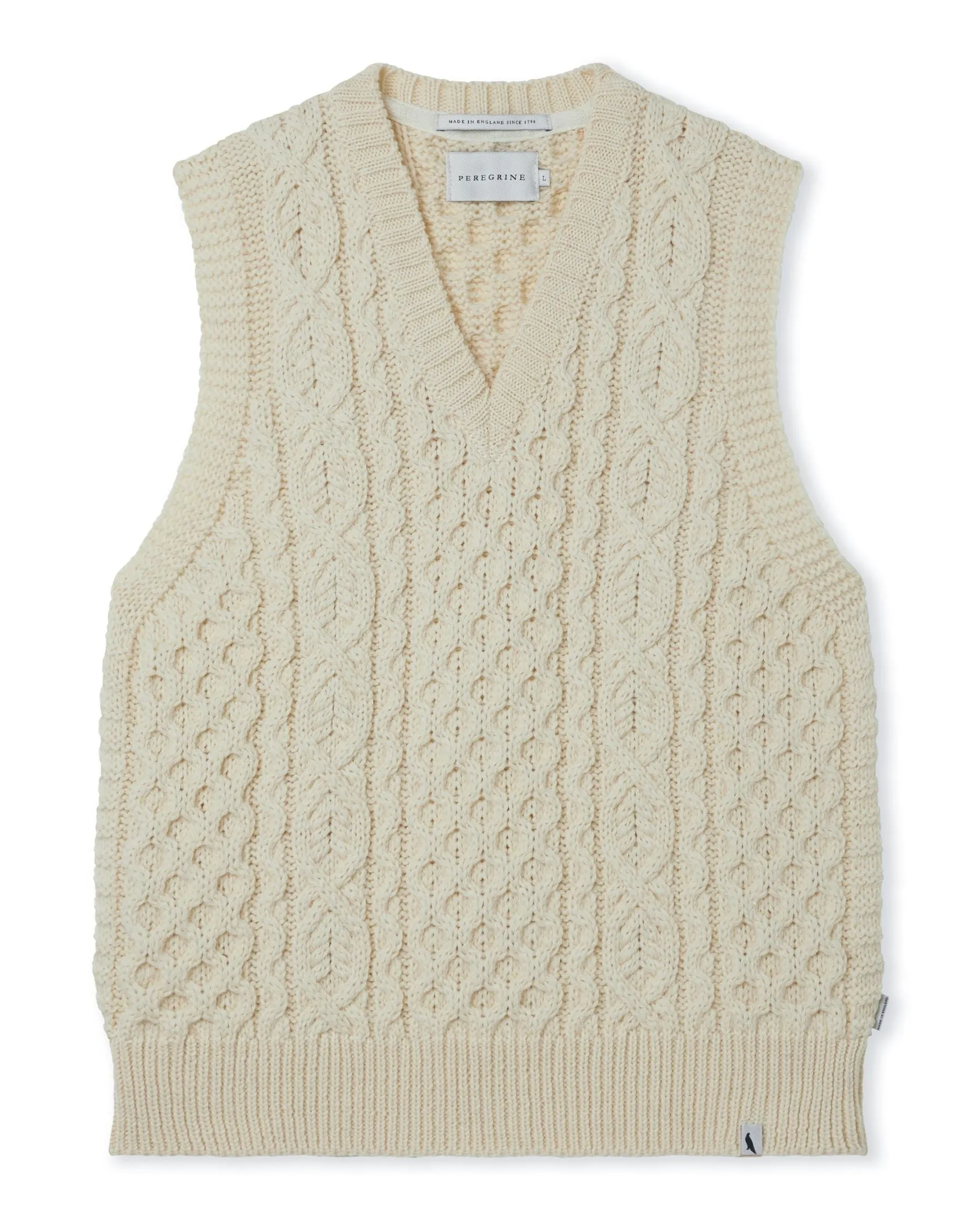 Hudson Aran Vest sold by Peregrine