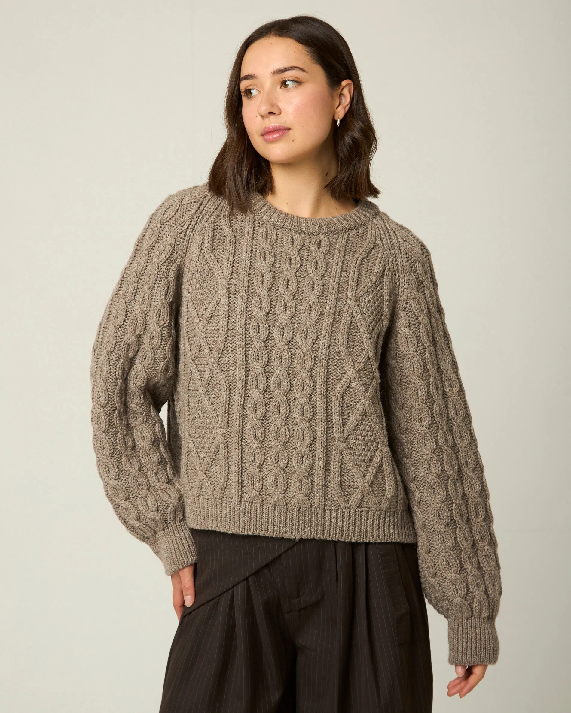 Beckett Cable Knit Crew Jumper sold by Peregrine