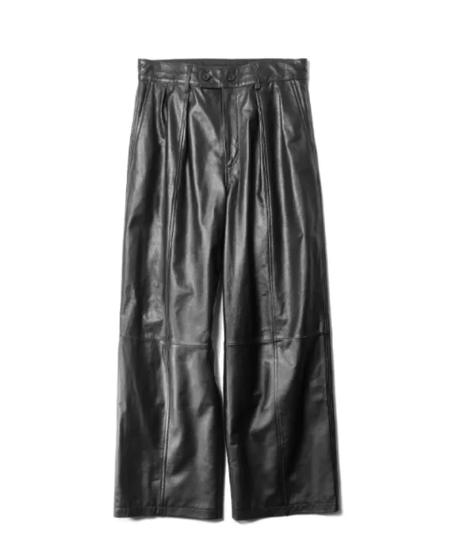 Smooth Leather WIDE SLACKS sold by Anonymous Ism