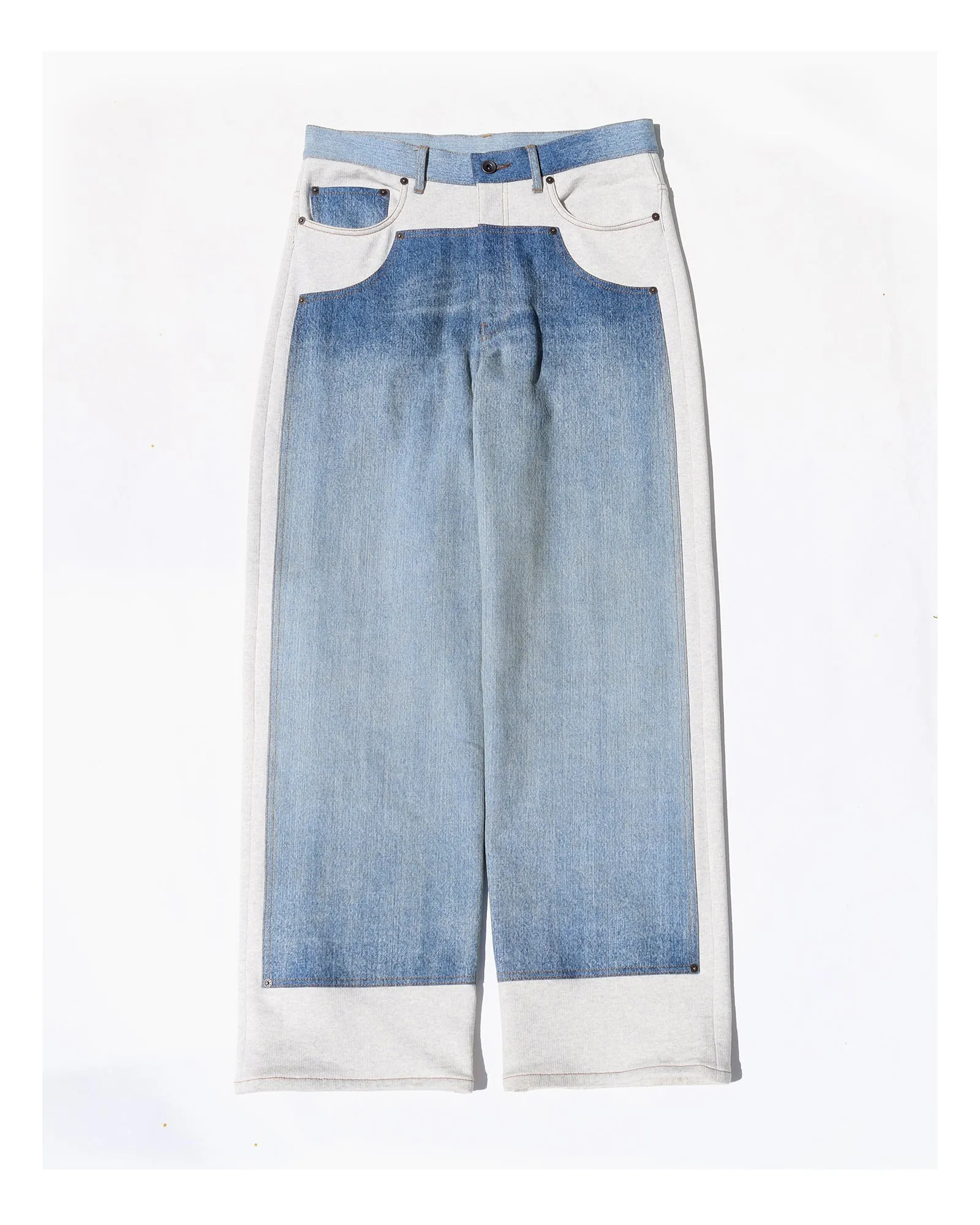 Denim Patched Sweat Pants sold by Anonymous Ism