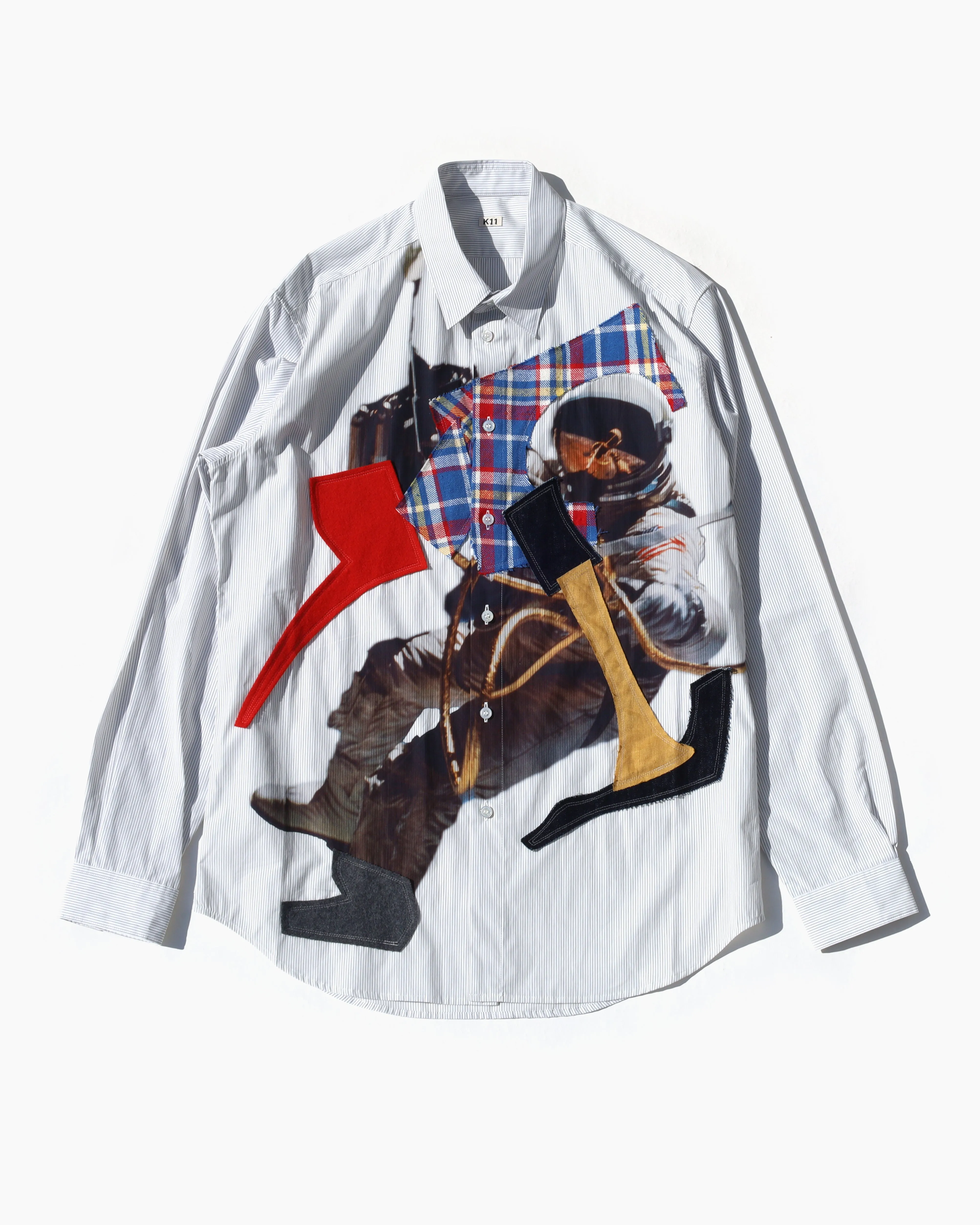 Patched Work and Printed Shirt sold by Anonymous Ism