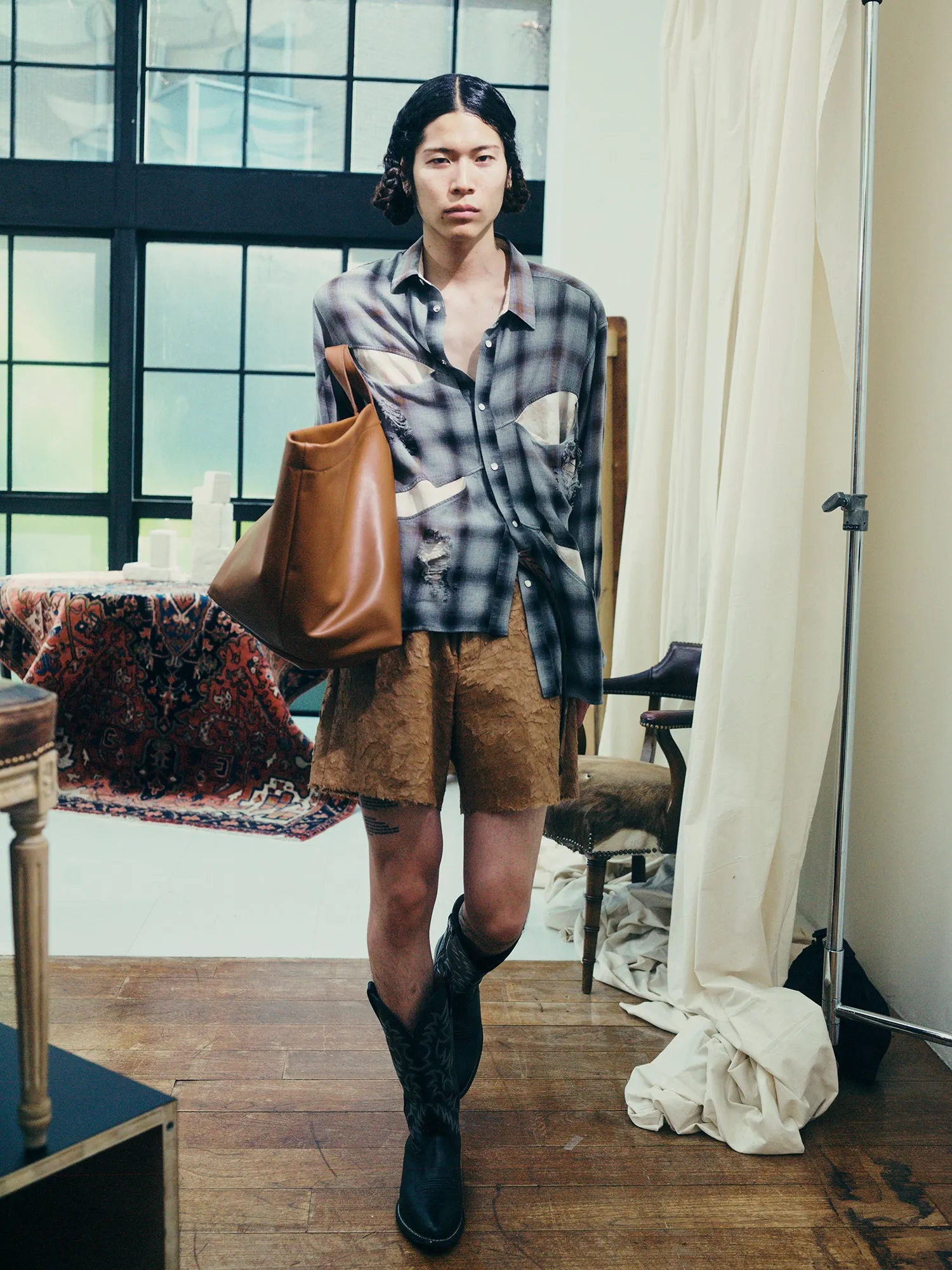 KHOKI - Vintage-Effect Shirt sold by Anonymous Ism product image thumbnail 3