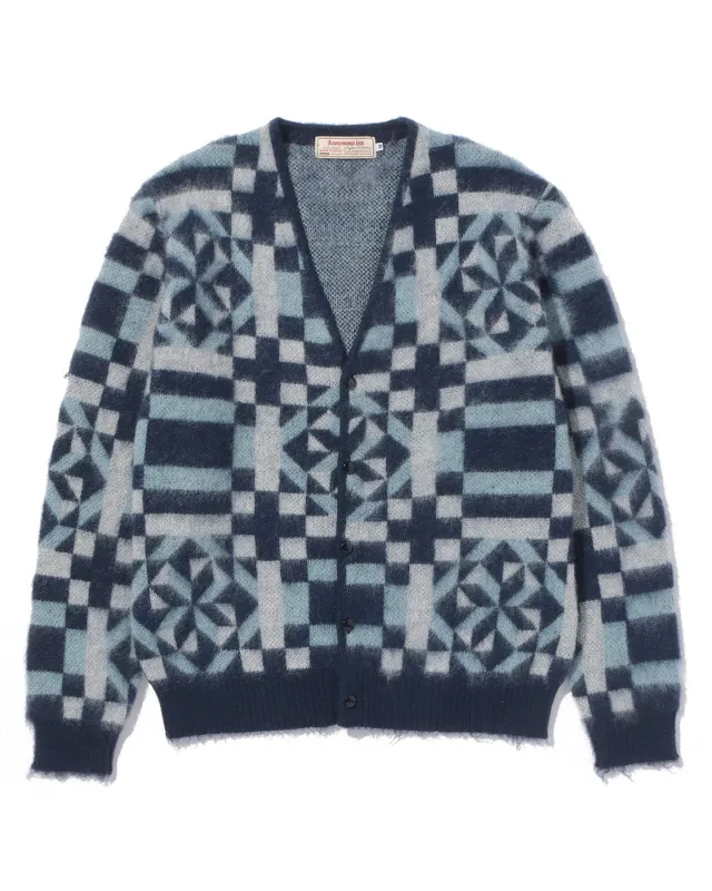 Vintage quilt mohair cardigan sold by Anonymous Ism