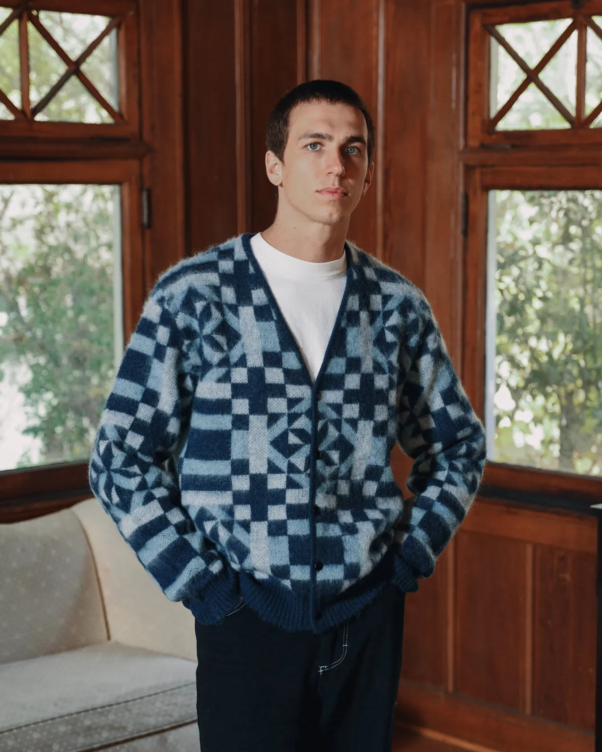 Vintage quilt mohair cardigan sold by Anonymous Ism product image thumbnail 5
