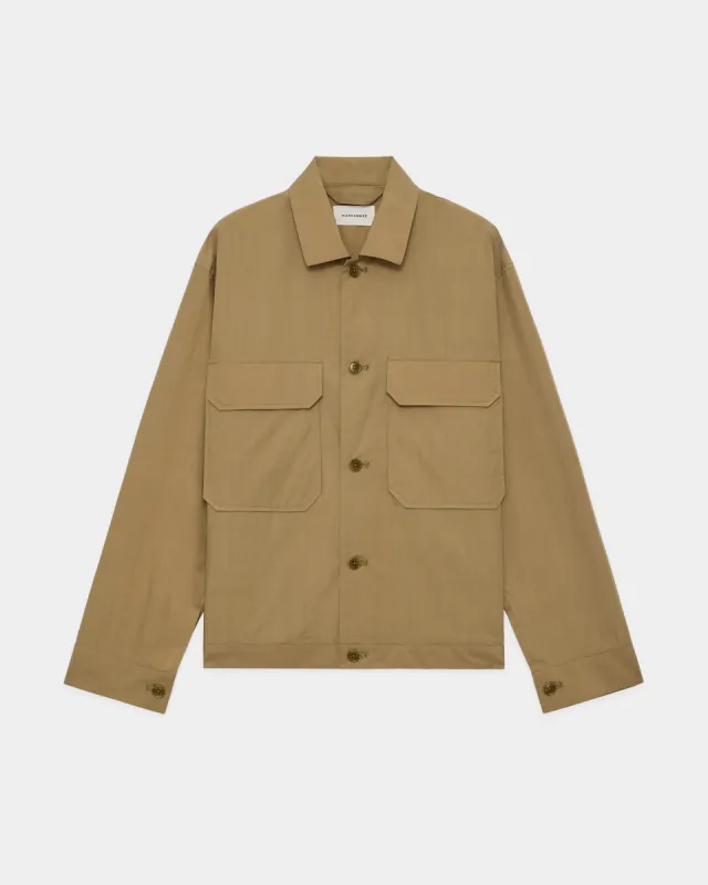 オーガニックGIZA80/1タイプライター / テーラードシャツジャケット, Khaki sold by MARKAWARE