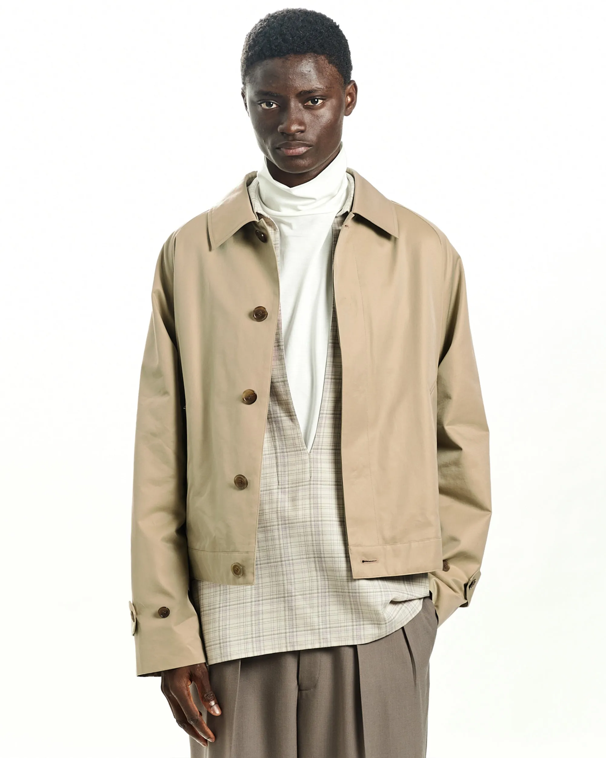 オーガニックGIZAギャバジン / サービスジャケット, Khaki sold by MARKAWARE