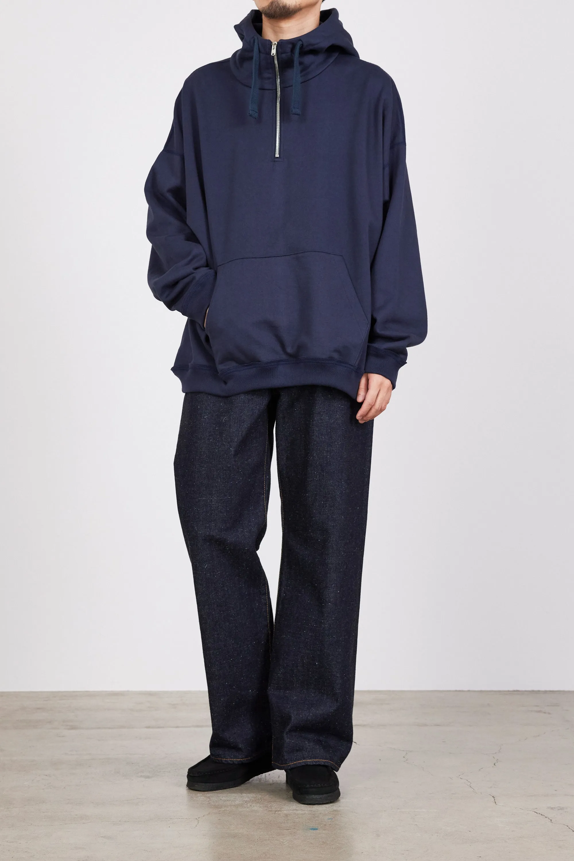 オーガニックコットンヘビー吊裏毛 / クォータージップパーカー, Navy sold by MARKAWARE product image thumbnail 4