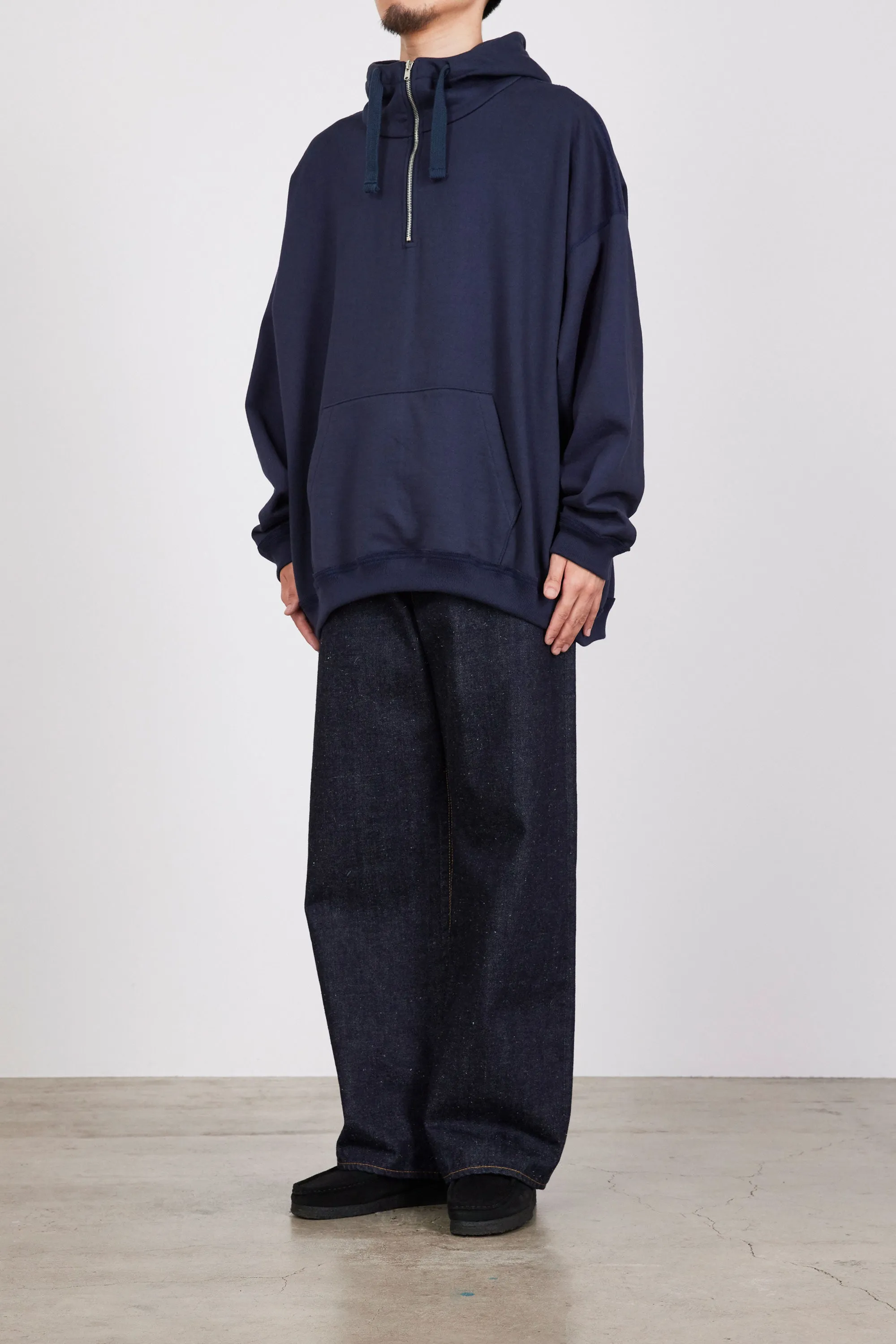 オーガニックコットンヘビー吊裏毛 / クォータージップパーカー, Navy sold by MARKAWARE product image thumbnail 3