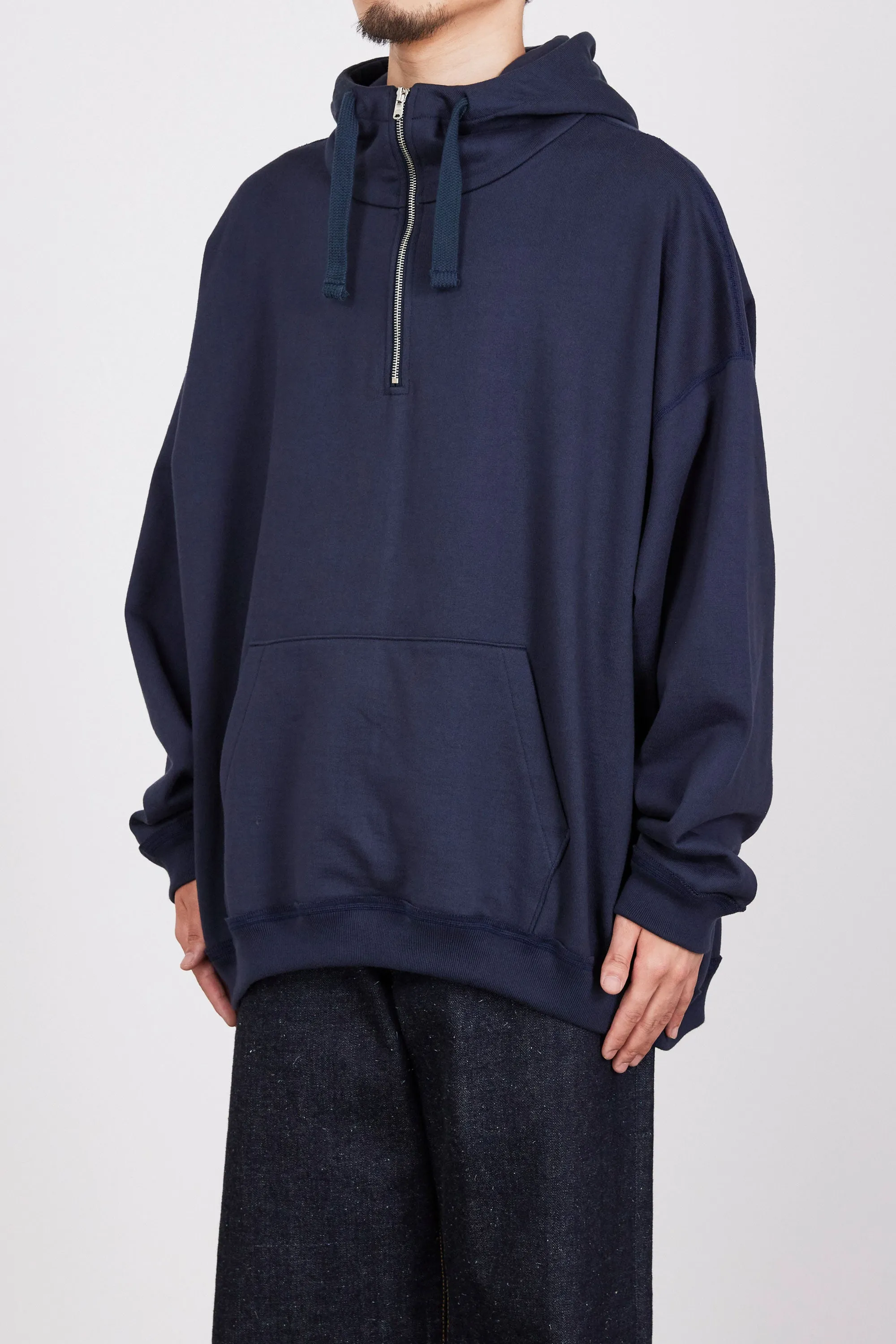 オーガニックコットンヘビー吊裏毛 / クォータージップパーカー, Navy sold by MARKAWARE product image thumbnail 2