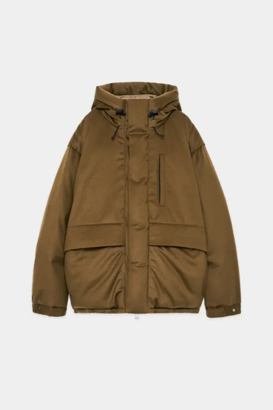 カシミヤフランネル / カシミヤダウンジャケット, Brown Khaki sold by MARKAWARE