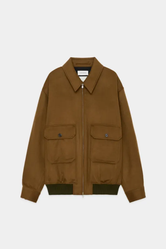 カシミヤフランネル / カシミヤワークジャケット, Brown Khaki sold by MARKAWARE