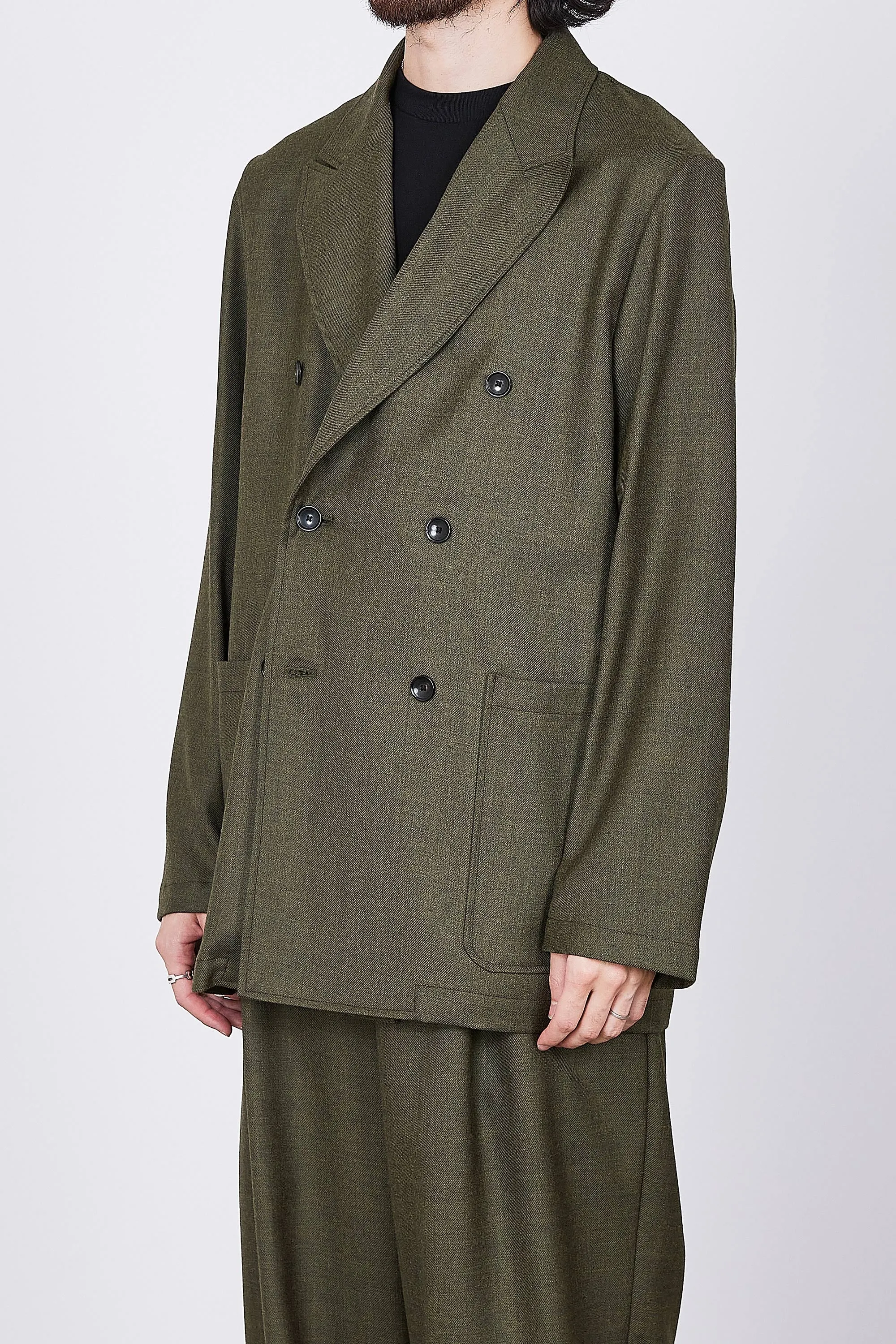 ウールソフトサージ / ダブルブレストシャツジャケット, Top Khaki sold by MARKAWARE product image thumbnail 2
