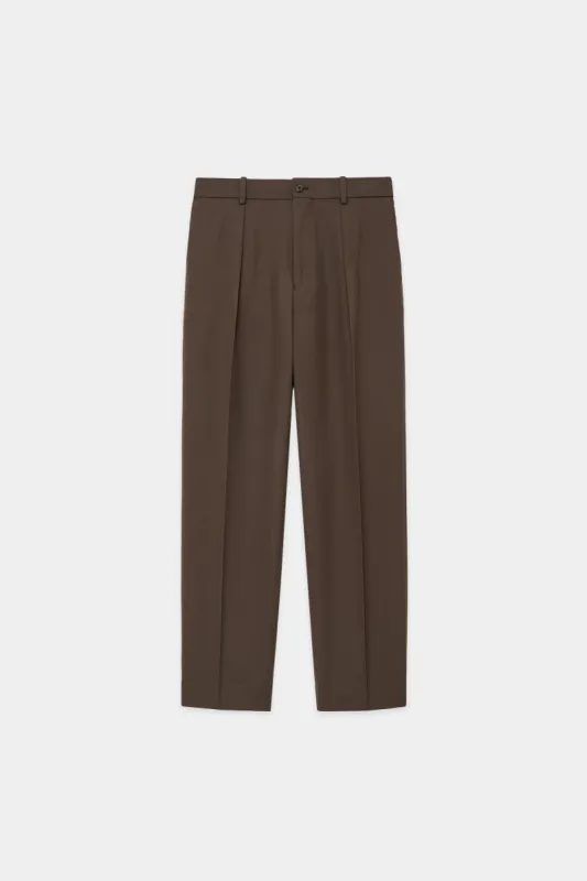 3/60オーガニックウールサバイバルクロス / ペグトップトラウザーズ, Brown Khaki sold by MARKAWARE