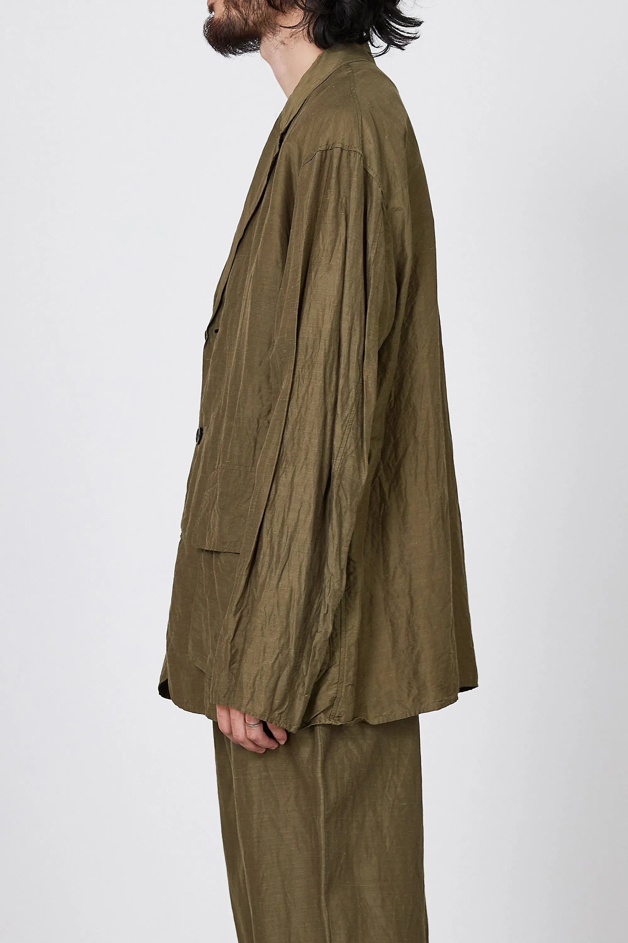キュプラ リネン ネップクロス フィールドマン ジャケット, Olive Khaki sold by MARKAWARE product image thumbnail 3
