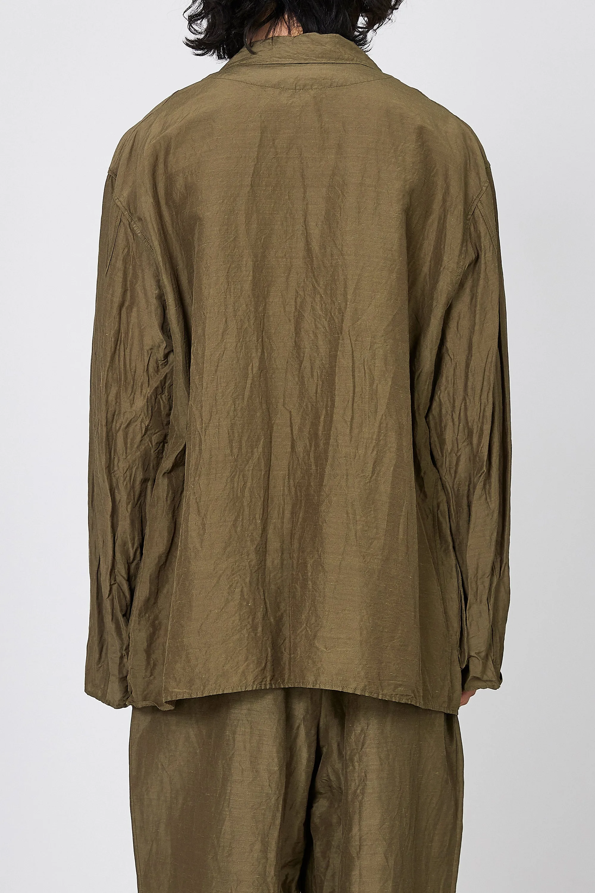 キュプラ リネン ネップクロス フィールドマン ジャケット, Olive Khaki sold by MARKAWARE product image thumbnail 4