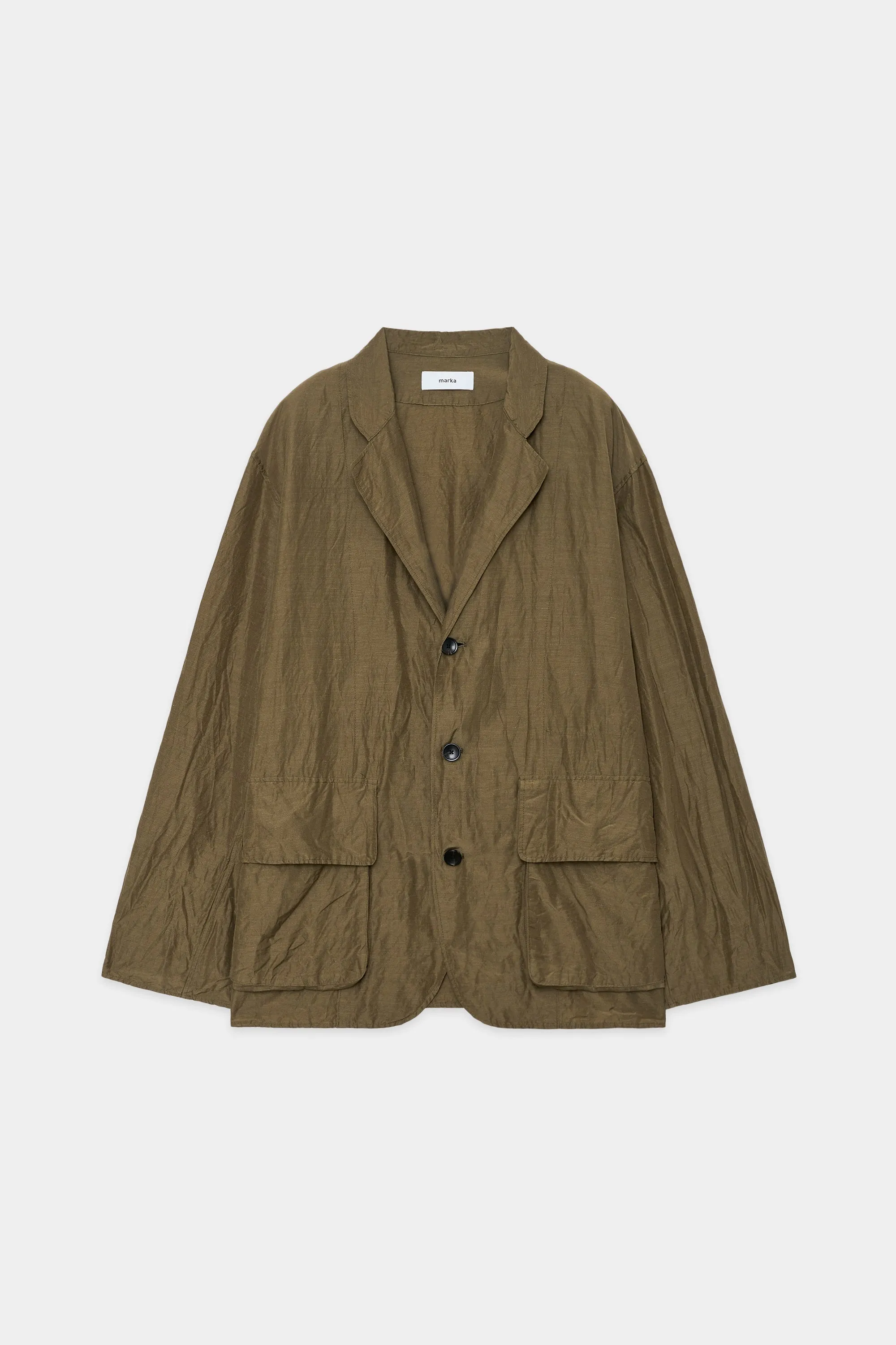 キュプラ リネン ネップクロス フィールドマン ジャケット, Olive Khaki sold by MARKAWARE