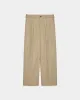オーガニックコットン強燃ボイルツイル / クラシックフィットダブルプリーテッドトラウザーズ, Khaki sold by MARKAWARE