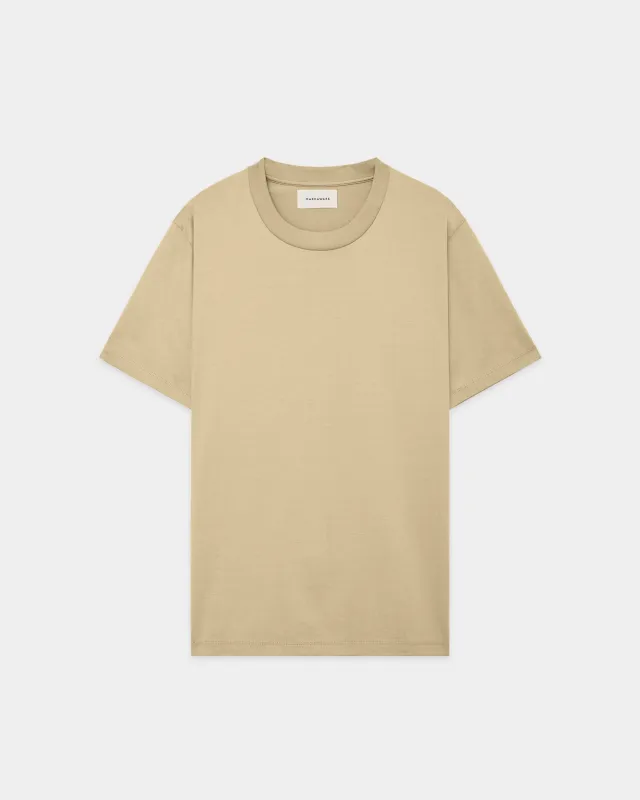 オーガニックGIZA 80/2天竺 / レギュラーフィットTee, Khaki sold by MARKAWARE