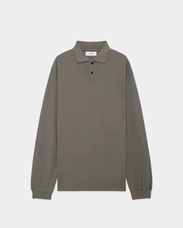 オーガニックコットン強燃ドライカノコ / 2ボタンポロL/S TEE, Gray sold by MARKAWARE