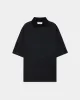 ウォッシャブルウール天竺ボーダー / ワンボタンポロS/S TEE, Heather Black sold by MARKAWARE