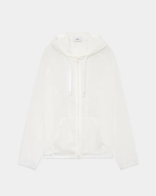 リネンメッシュ / メッシュトラックパーカー, White sold by MARKAWARE