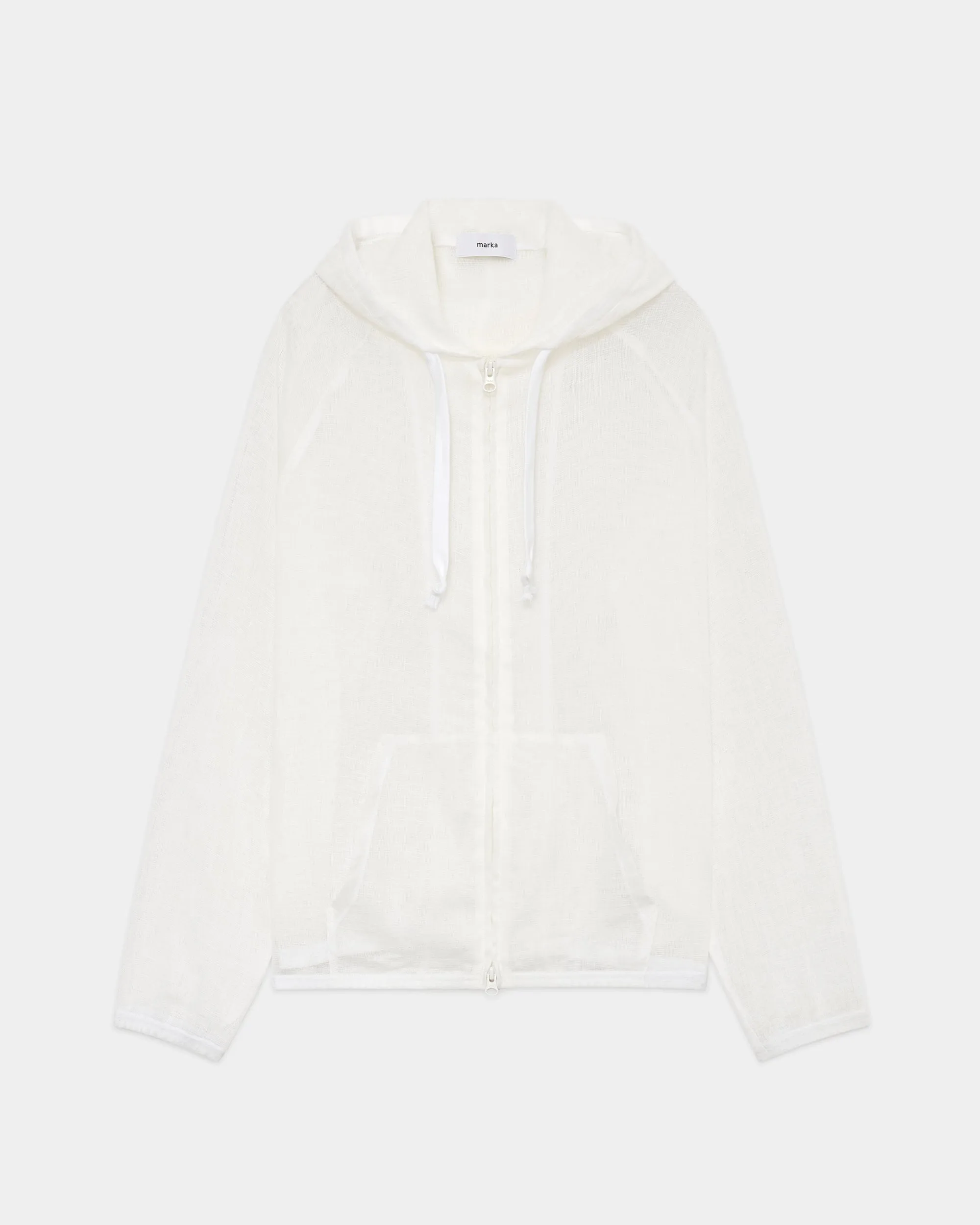 リネンメッシュ / メッシュトラックパーカー, White sold by MARKAWARE