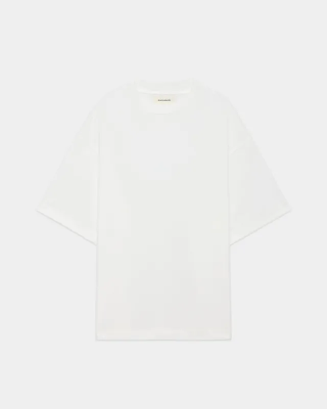 オーガニックペルーピマ60/2天竺 / モックネックTee, White sold by MARKAWARE