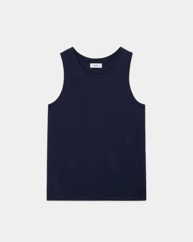 オーガニックコットン26G天竺 / タンクトップ, Navy sold by MARKAWARE