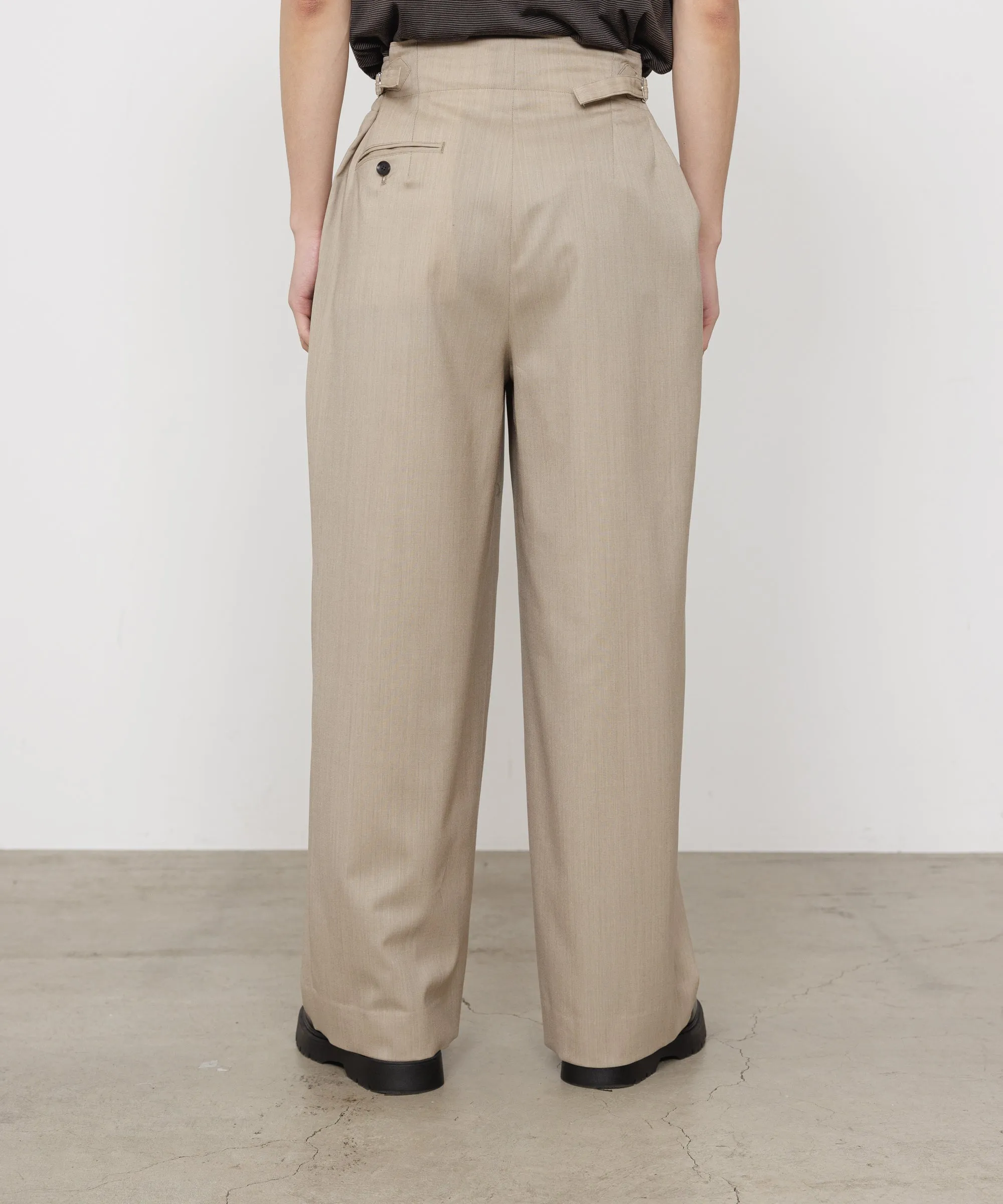 ウールトロピカルメランジ / 2タックミリタリートラウザーズ, Beige sold by MARKAWARE product image thumbnail 4