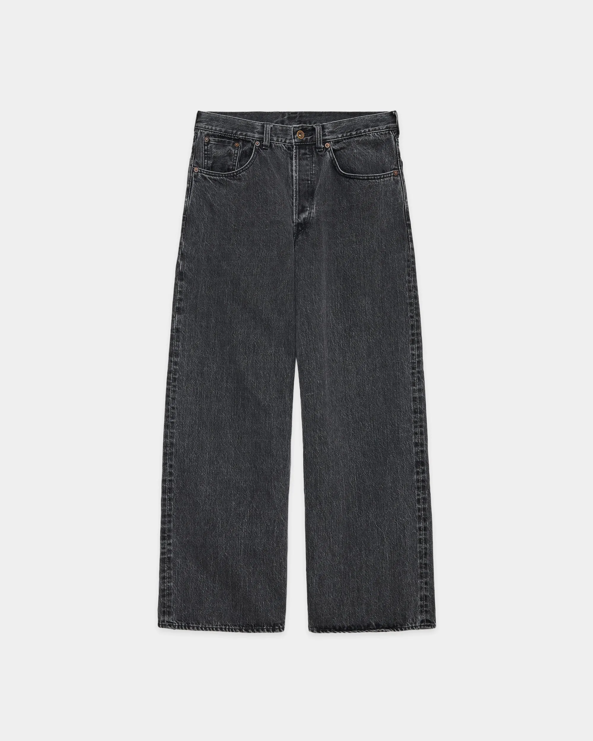 オーガニックコットン 13.5oz セルビッチデニム / ワイドレグジーンズ, Faded Black sold by MARKAWARE product image thumbnail 4