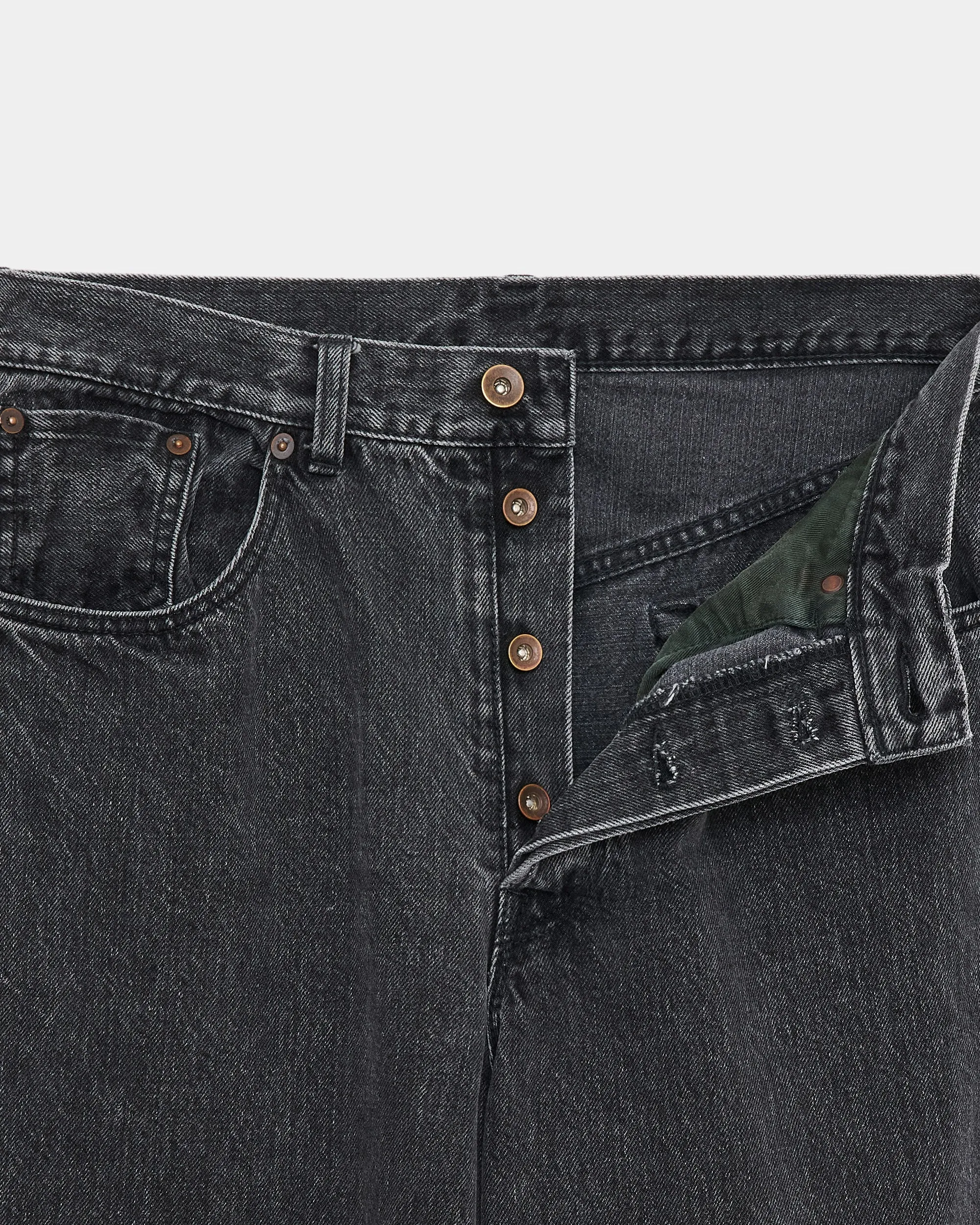 オーガニックコットン 13.5oz セルビッチデニム / ワイドレグジーンズ, Faded Black sold by MARKAWARE product image thumbnail 5