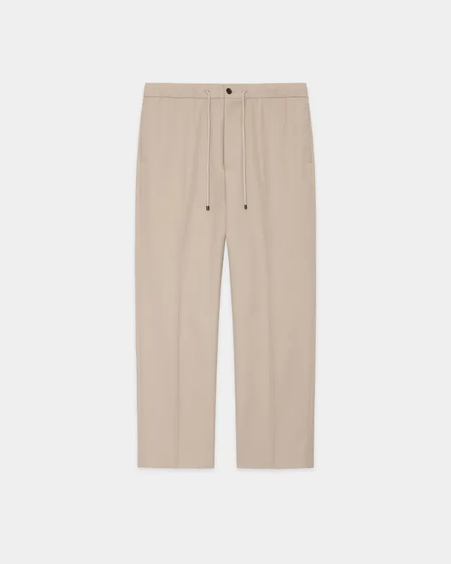 オーガニックコットン 40/2 ギャバジン / フラットテーパードイージートラウザーズ, Light Gray sold by MARKAWARE