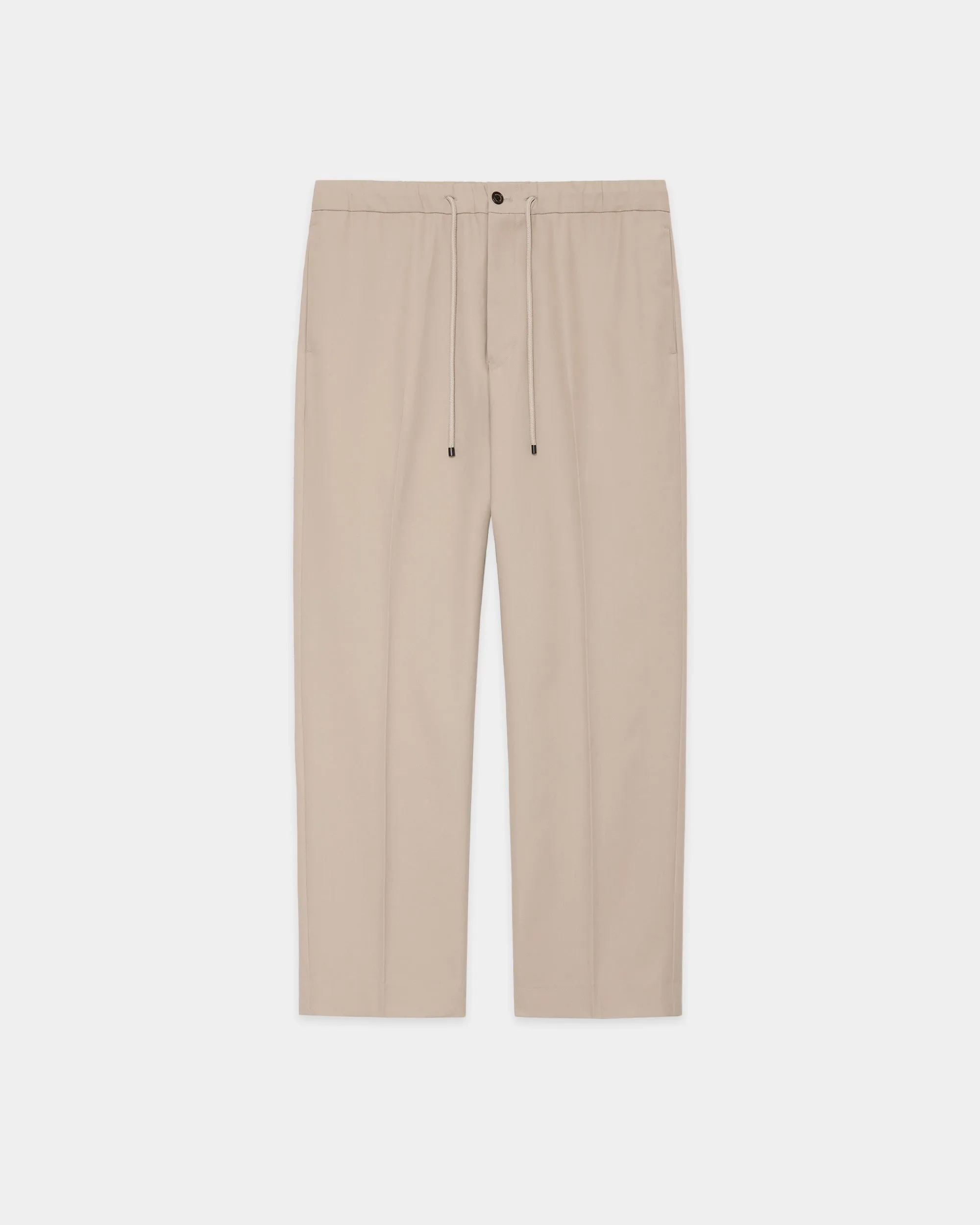 オーガニックコットン 40/2 ギャバジン / フラットテーパードイージートラウザーズ, Light Gray sold by MARKAWARE