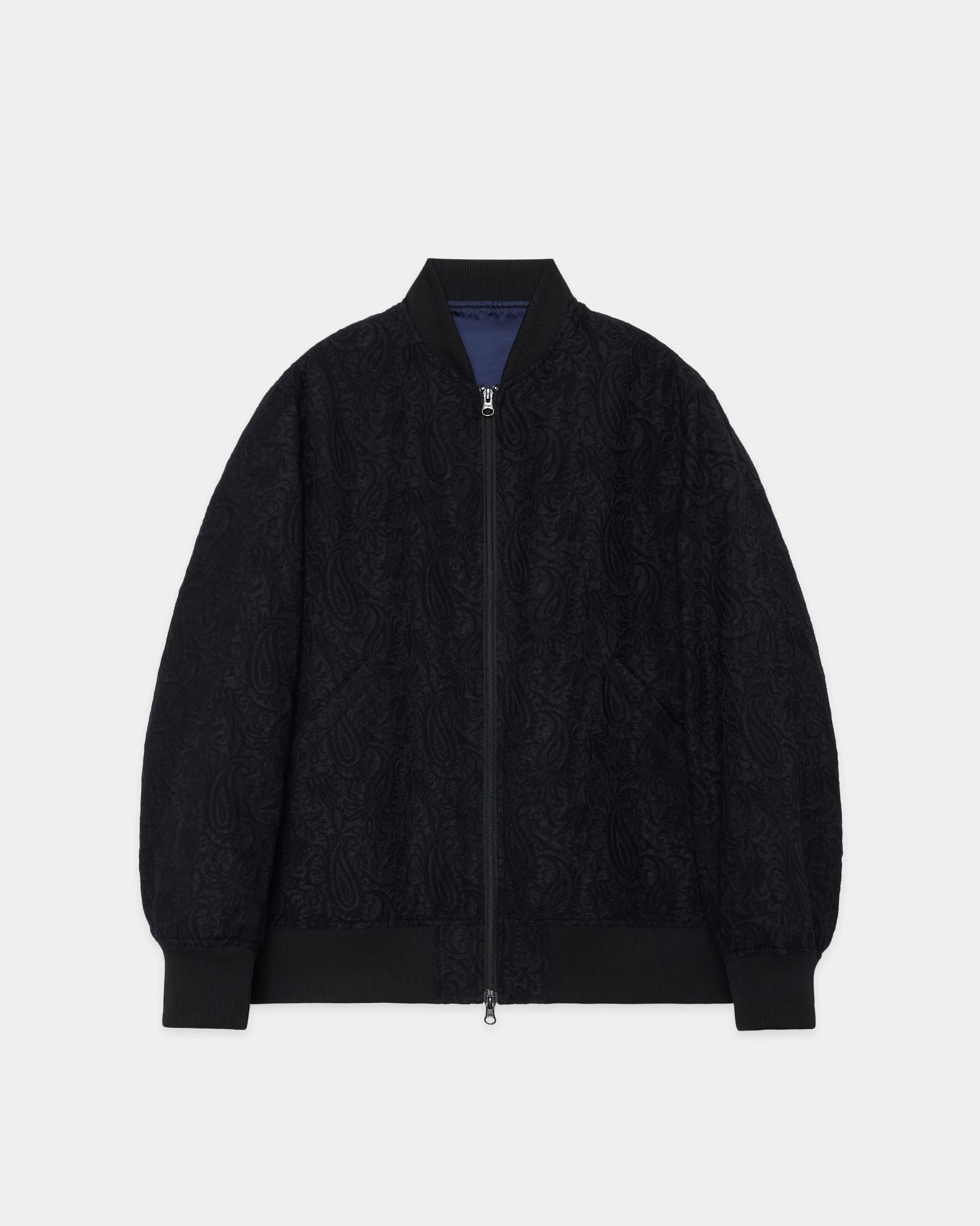 リサイクルポリエステル×リサイクルウール ペイズリージャカード / ボンバージャケット, Dark Navy sold by MARKAWARE product image thumbnail 5