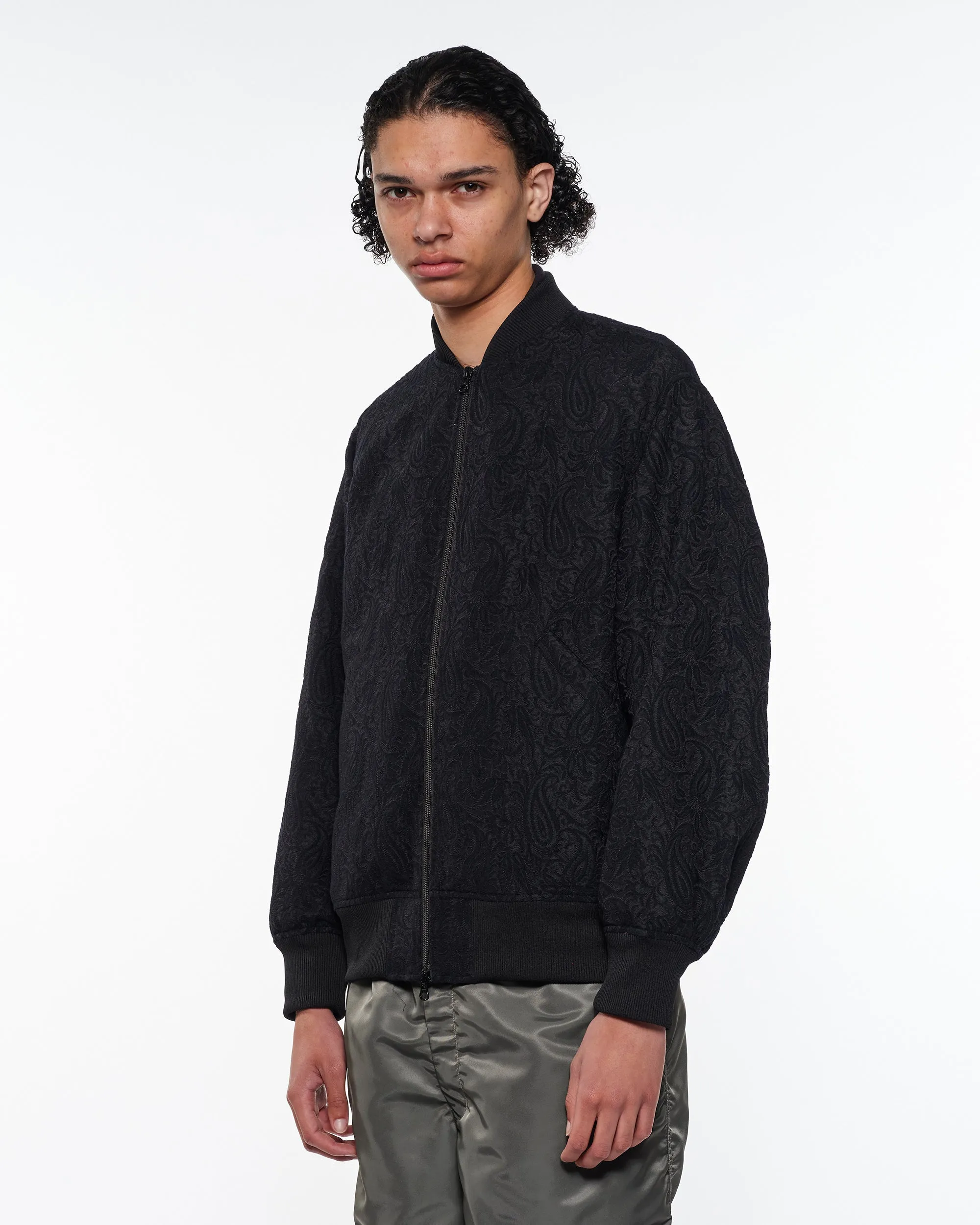 リサイクルポリエステル×リサイクルウール ペイズリージャカード / ボンバージャケット, Dark Navy sold by MARKAWARE product image thumbnail 3