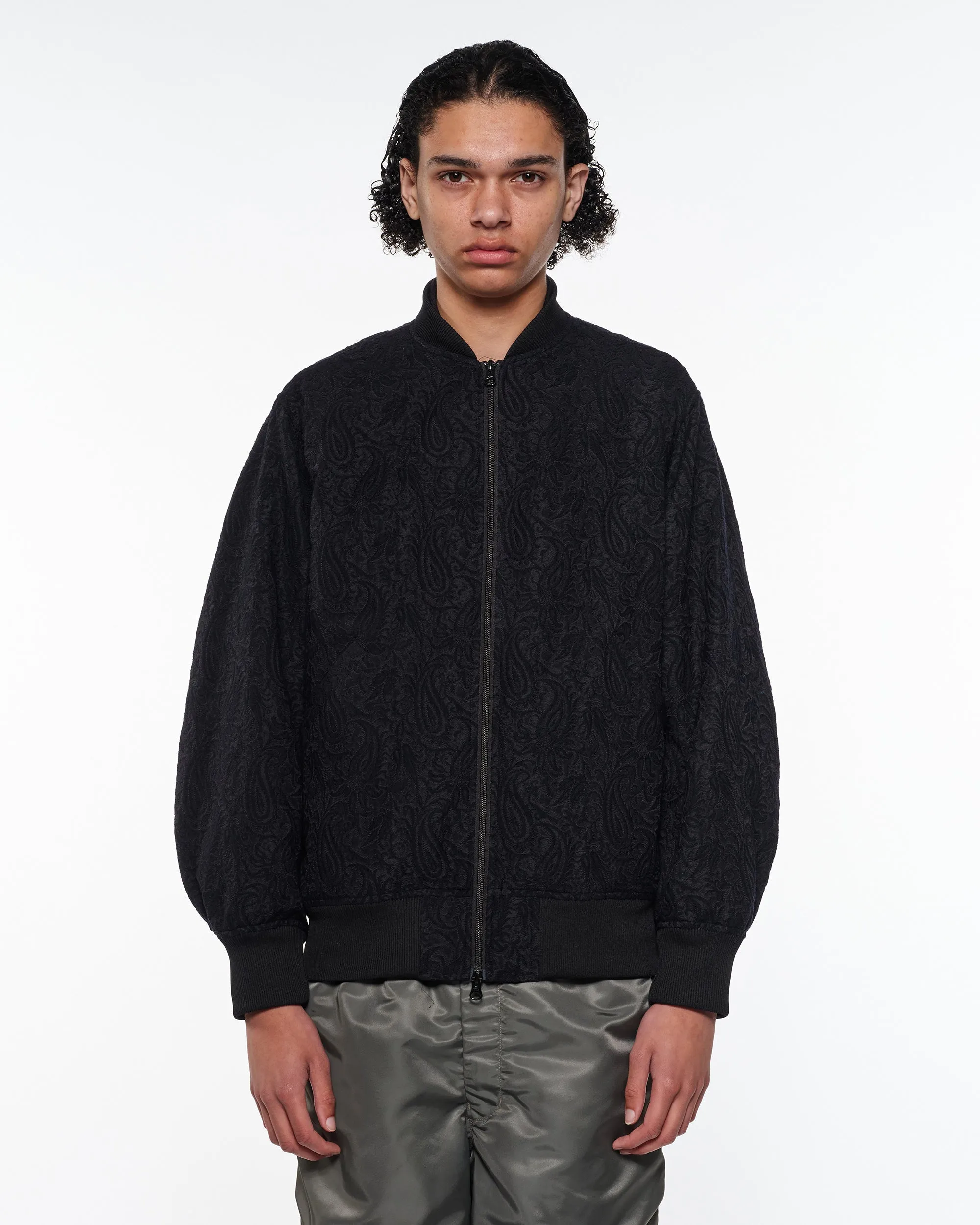 リサイクルポリエステル×リサイクルウール ペイズリージャカード / ボンバージャケット, Dark Navy sold by MARKAWARE product image thumbnail 2