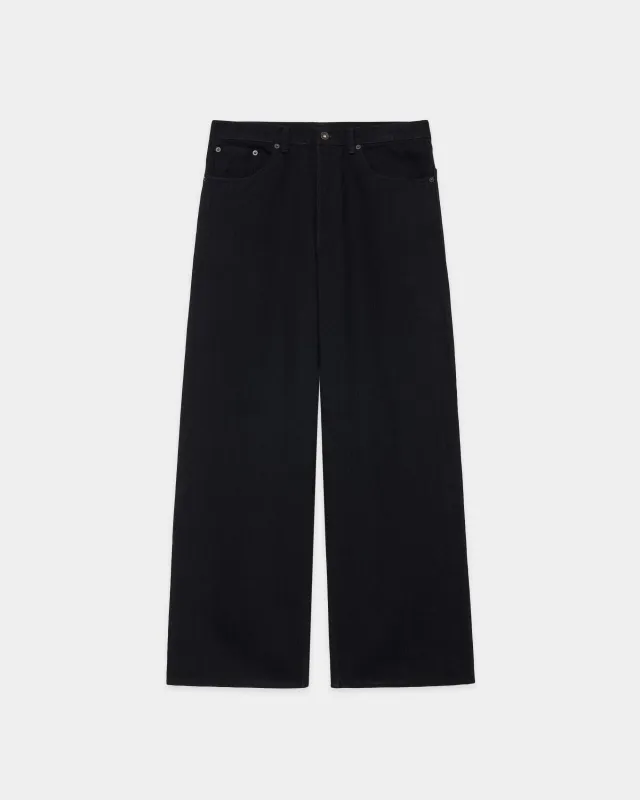 【PARKING別注】オーガニックコットン 13.5oz セルビッチデニム / ワイドレッグジーンズ, Black sold by MARKAWARE