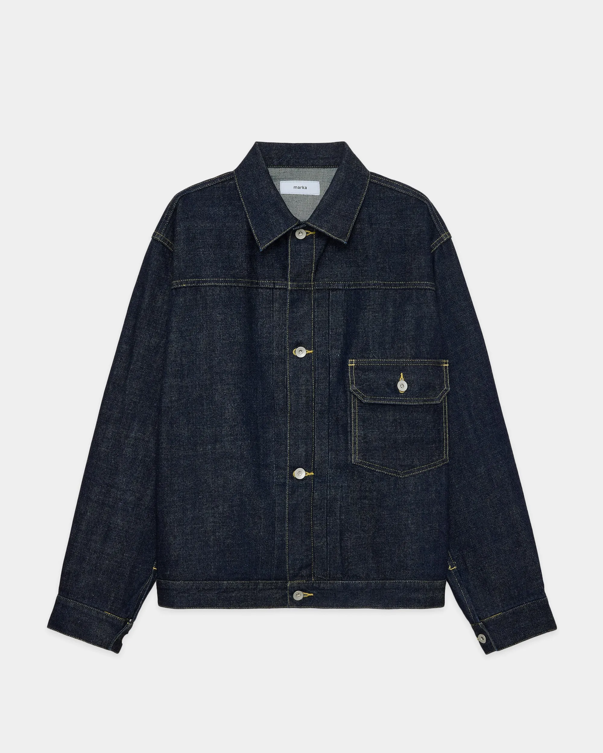 【PARKING別注】 オーガニックコットン 13.5oz セルビッチデニム / Type-1 デニムジャケット, Indigo sold by MARKAWARE