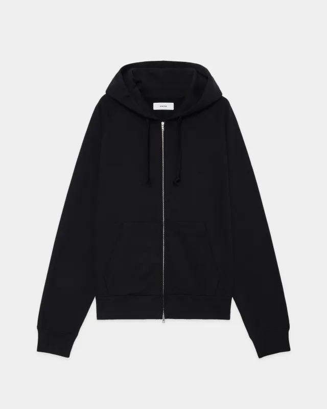 リサイクルスビンオーガニックコットン裏毛 / ジップパーカー, Black sold by MARKAWARE