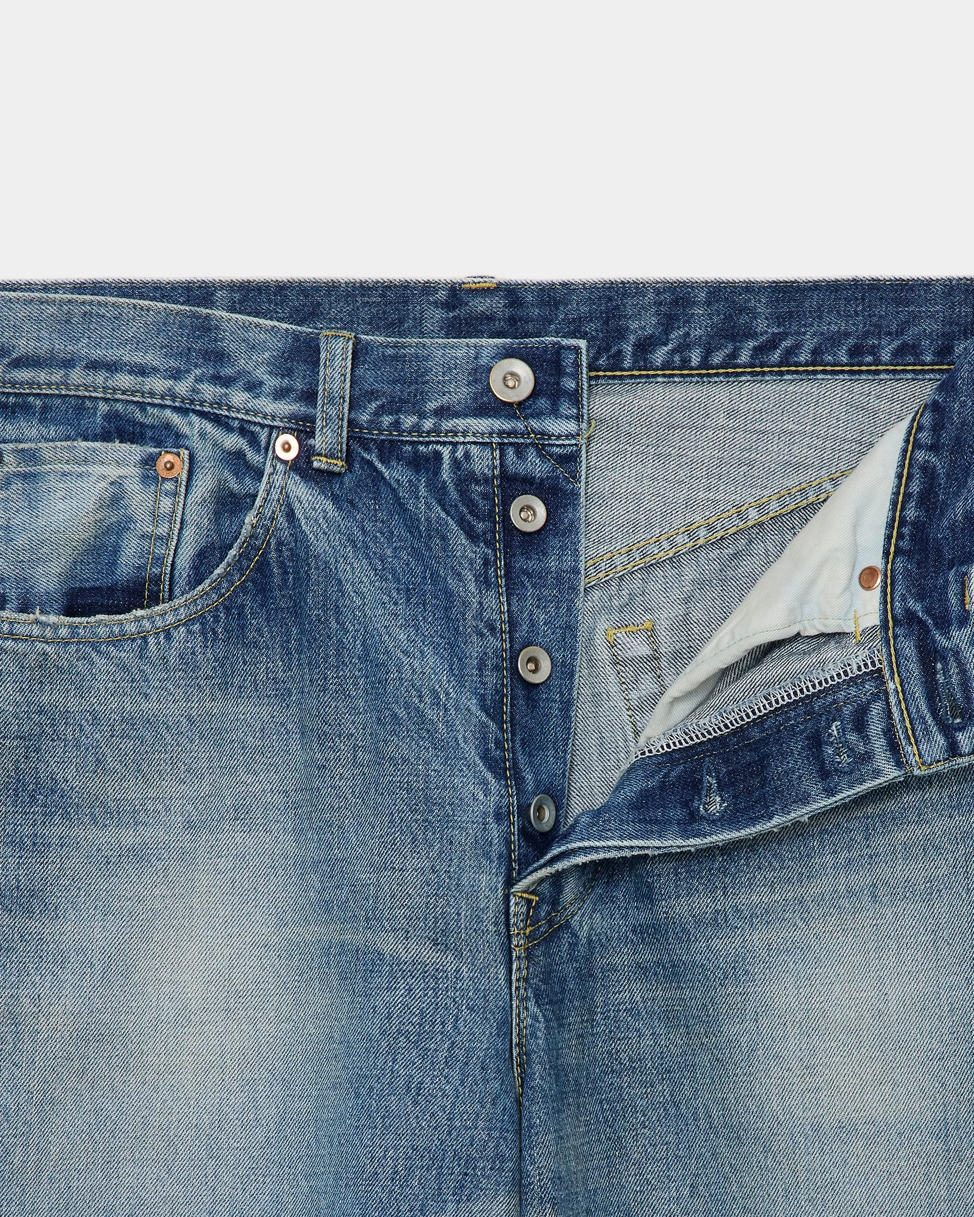 オーガニックコットン 13.5oz セルビッチデニム / ワイドレッグジーンズ, Used Washed sold by MARKAWARE product image thumbnail 4