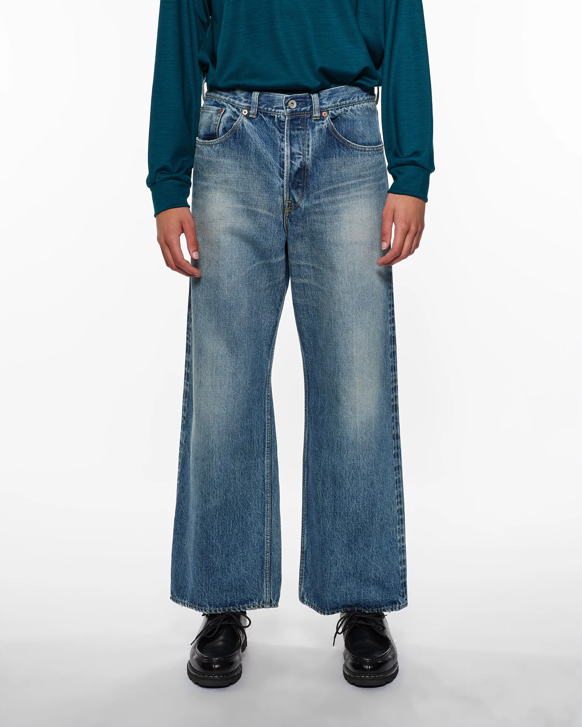 オーガニックコットン 13.5oz セルビッチデニム / ワイドレッグジーンズ, Used Washed sold by MARKAWARE