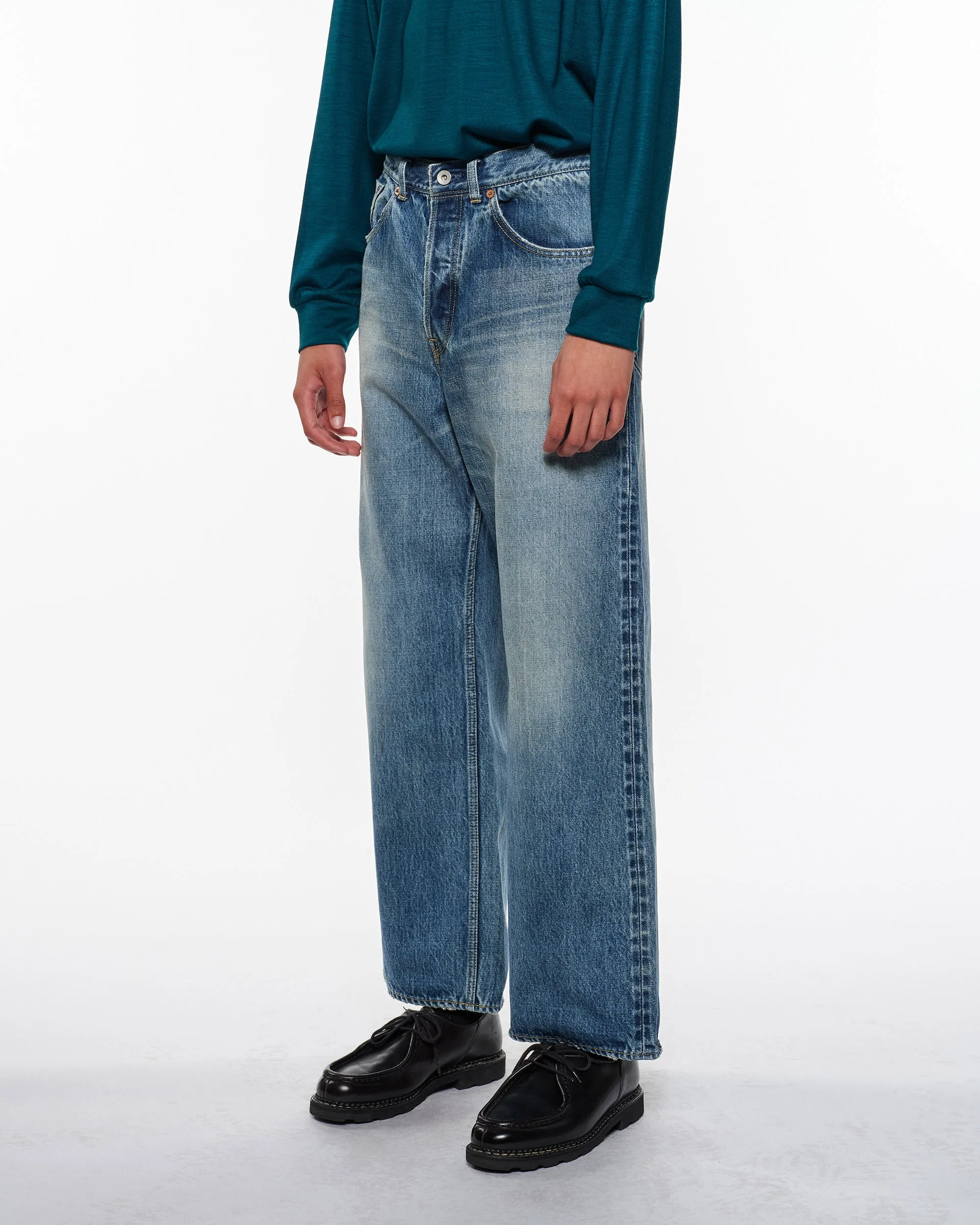 オーガニックコットン 13.5oz セルビッチデニム / ワイドレッグジーンズ, Used Washed sold by MARKAWARE product image thumbnail 2