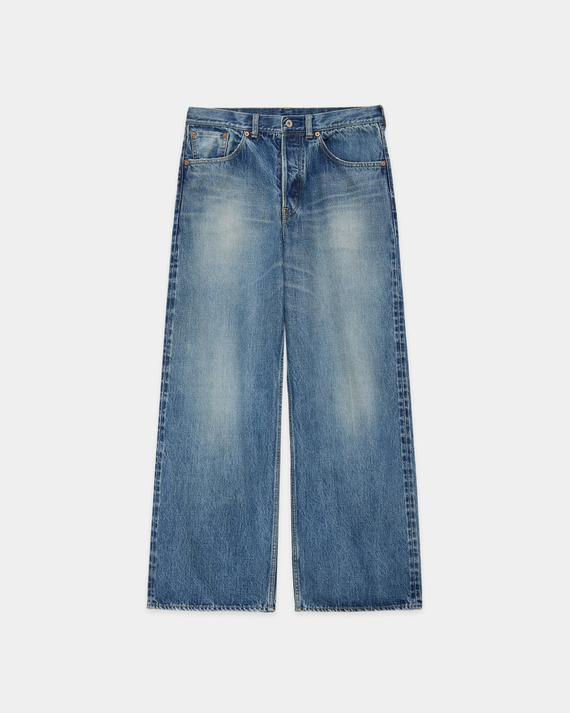 オーガニックコットン 13.5oz セルビッチデニム / ワイドレッグジーンズ, Used Washed sold by MARKAWARE product image thumbnail 3