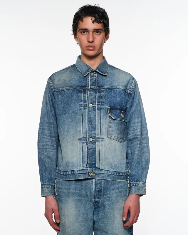 オーガニックコットン 13.5oz セルビッチデニム / Type-1デニムジャケット, Used Washed sold by MARKAWARE